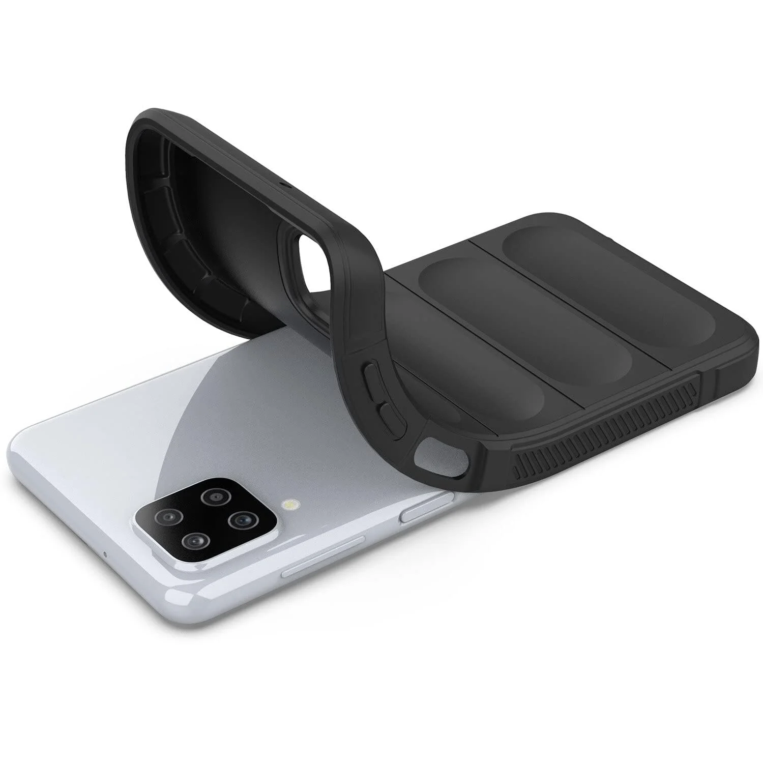 DL3 Mobilak Flexible Silicone and TPU Protective Case with Camera Protection for Samsung Galaxy A12 / M12 - Black