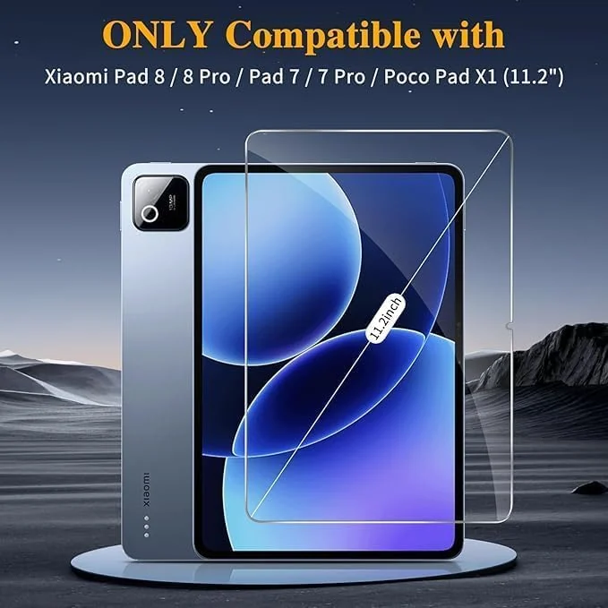 DL3 Mobilak Screen Protector For Xiaomi Pad 7 / Pad 7 Pro/Xiaomi Pad 8 / Pad 8 Pro 11.2 inches Tempered Glass Film [HD Crystal ] [Easy Installation] [Scratch Resistant] [9H Hardness] - Clear