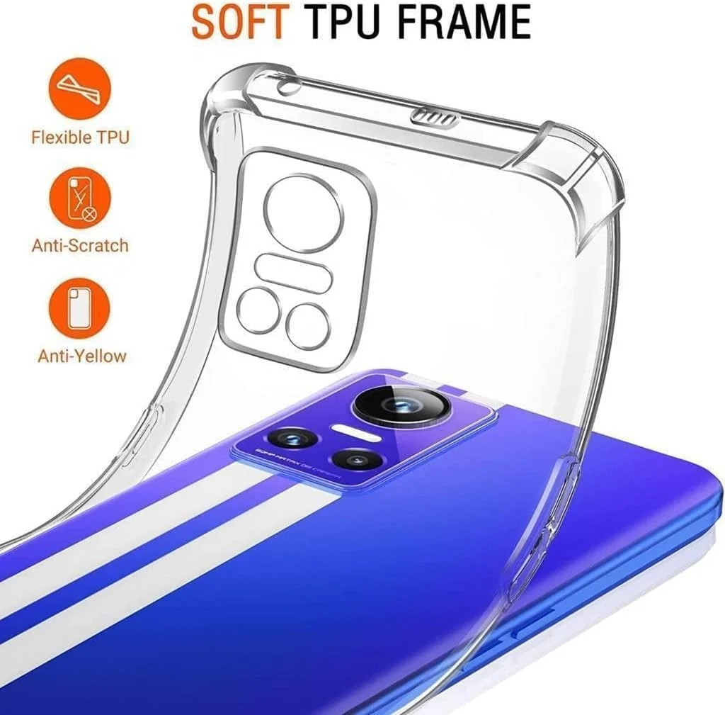 DL3 Mobilak Case Compatible with realme GT Neo 3, Cover Silicone TPU Gorilla Anti-shock Protector Camera Shockproof Corners - Clear