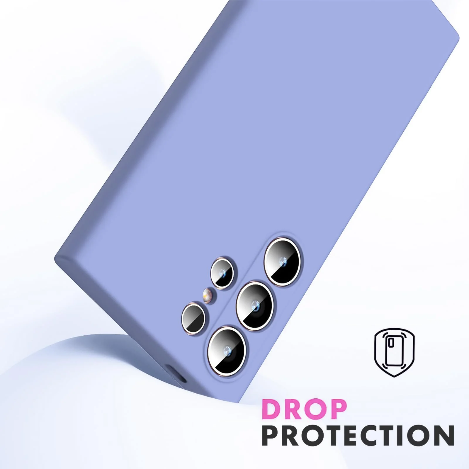 DL3 Mobilak Liquid Silicone Protective Case with Soft Microfiber Lining with Full Camera Protection for Samsung Galaxy S23 Ultra - Baby Blue