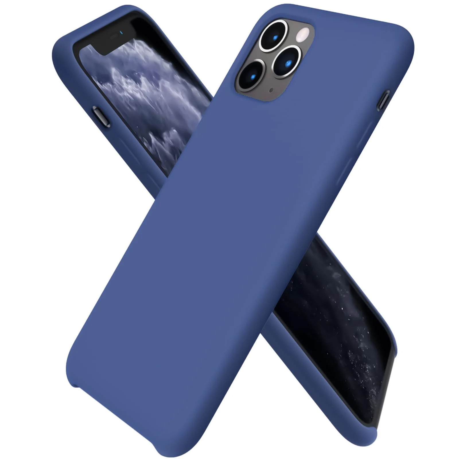 DL3 Mobilak Liquid Silicone Case for iPhone 12 / 12 Pro (6.1 Inch), Shock-absorbing protection, Scratch-resistant surface, Soft microfiber lining - A. Blue