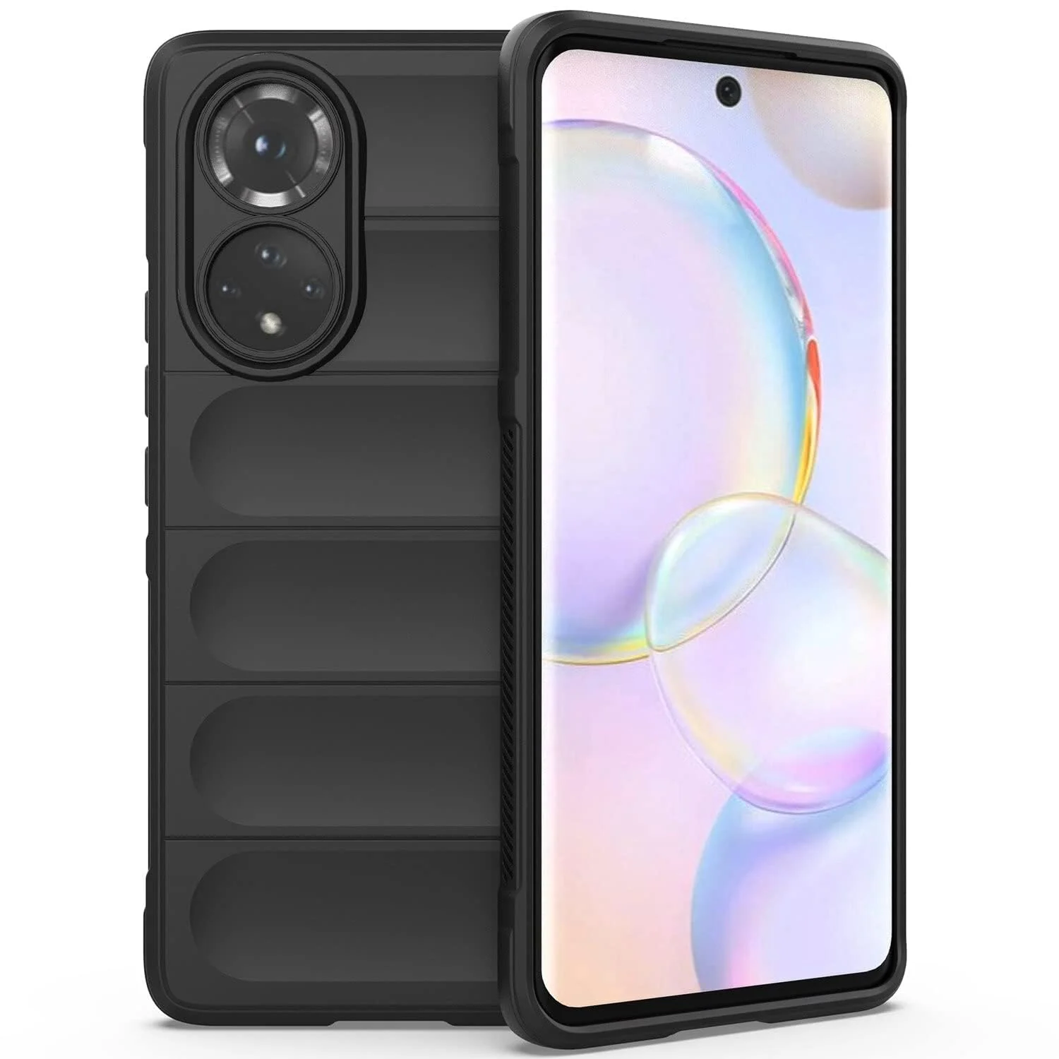 DL3 Mobilak Flexible Silicone and TPU Protective Case with Camera Protection for Honor 50 / Huawei Nova 9 - Black