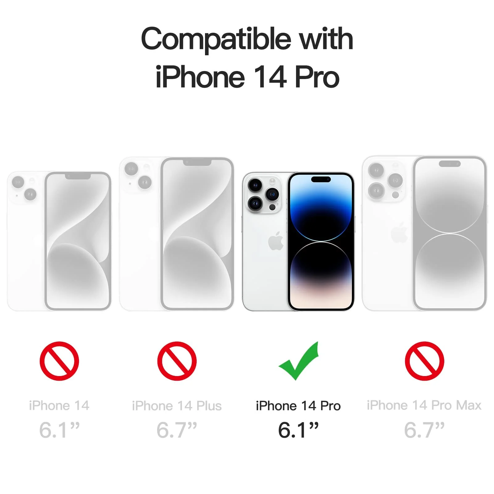 DL3 Mobilak Liquid Silicone Protective Case for iPhone 14 Pro (6.1 Inch) with Camera Protection and Microfiber Lining - White