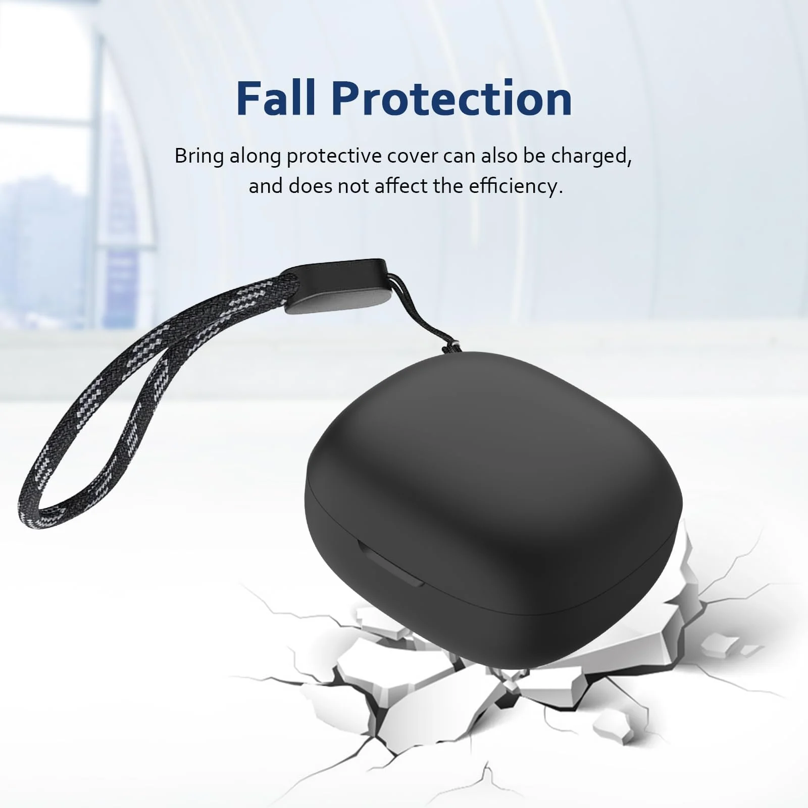 DL3 Mobilak Compatible with Anker Soundcore R50i NC/Anker P30i Case Cover, Soft Silicone Shockproof Protective Case Wireless Earbuds with Carabiner, Front LED Visible - A-Black