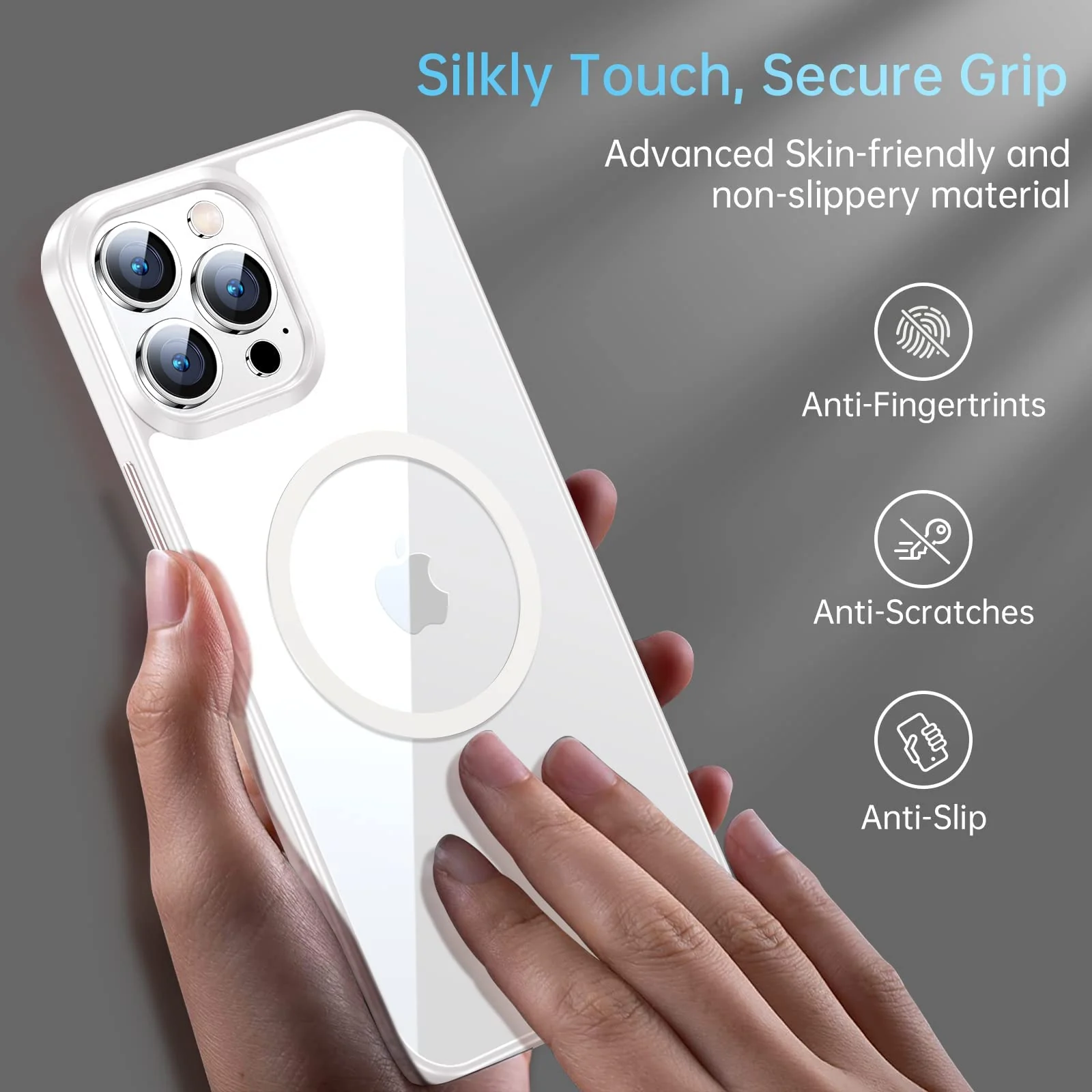 DL3 Mobilak Clear MagSafe-Compatible TPU Case for iPhone 12 Pro Max (6.7 Inch) - White
