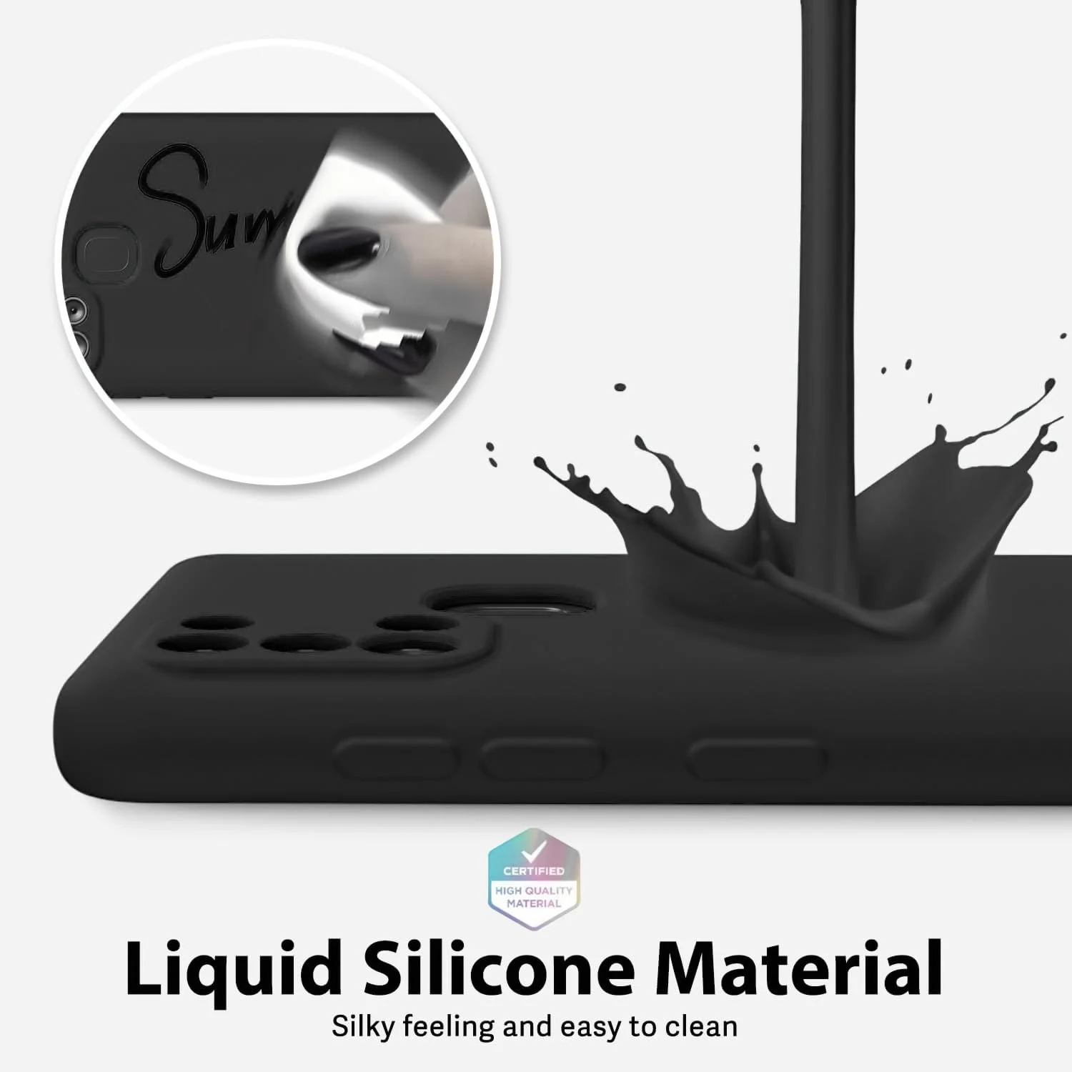 DL3 Mobilak Soft Silicone Protective Case for Samsung Galaxy A21s with Microfiber Lining and Shockproof Design - Black