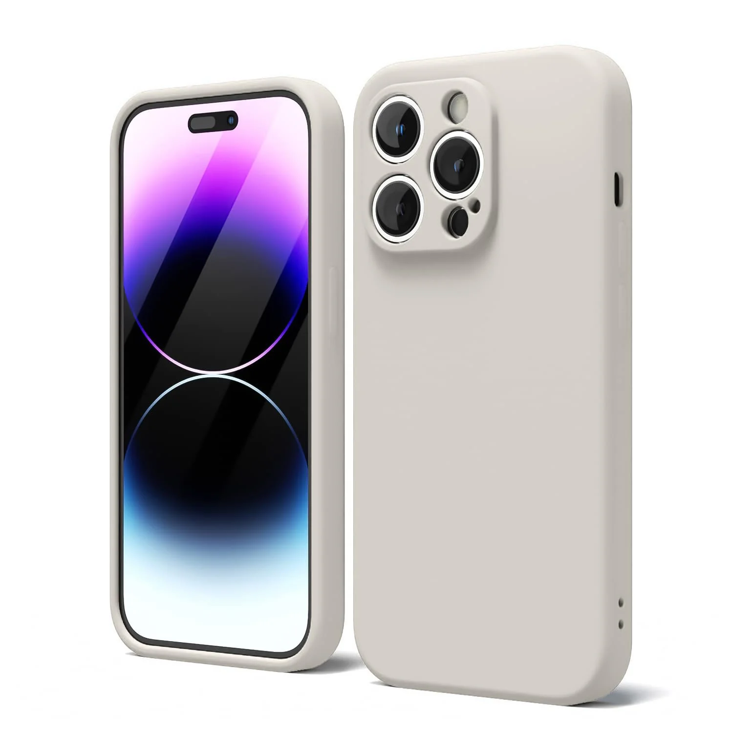 DL3 Mobilak Liquid Silicone Case for iPhone 11 Pro Max (6.5 Inch), Shock-absorbing protection, Scratch-resistant surface, Soft microfiber lining - Off white