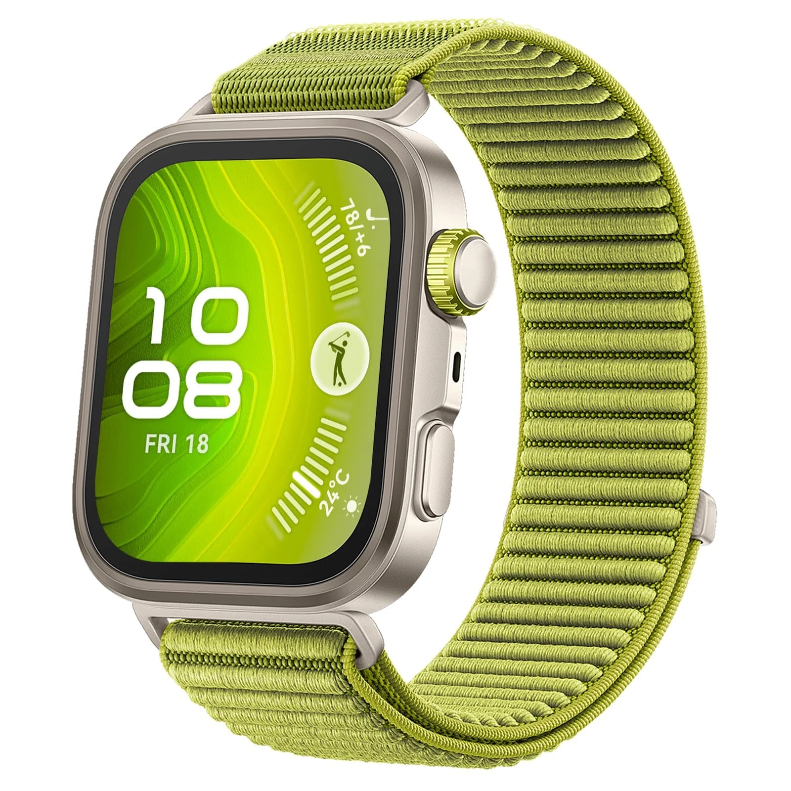 DL3 MOBILAK Elastic Nylon Watch Strap for Huawei Watch Fit 3 / Fit 4 / Fit 4 Pro / Fit 5 / Fit 5 Pro, Field Green