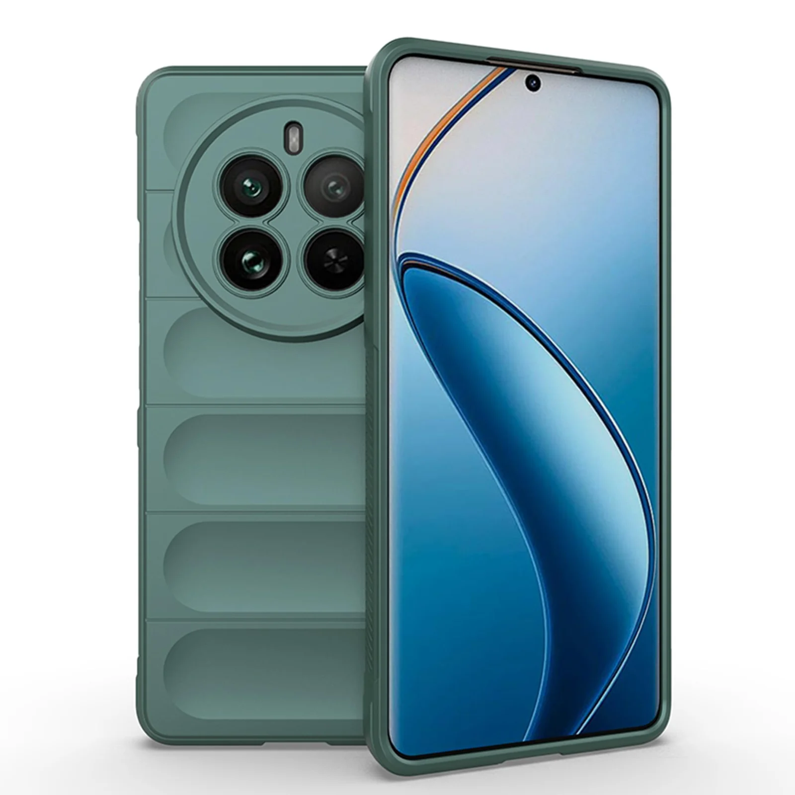 DL3 Mobilak Soft Silicone Protective Case for realme 12 Pro / realme 12 Pro Plus with Camera Protection and Shockproof Design - Green