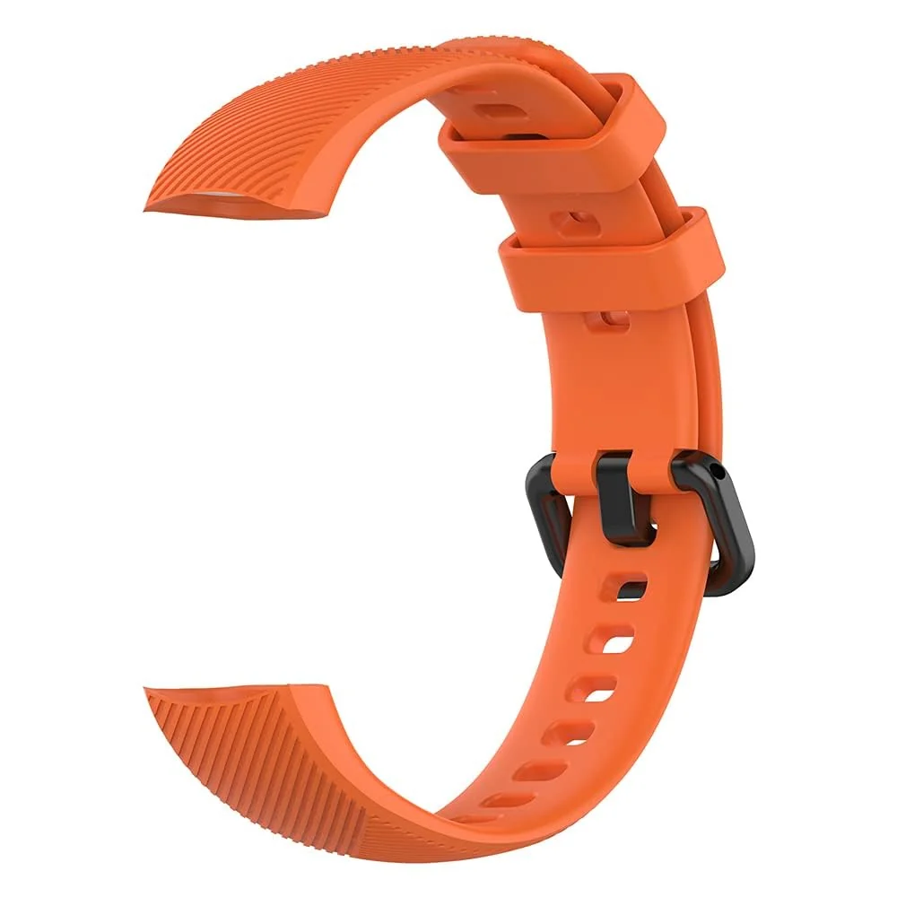 DL3 Mobilak Compatible for Honor Band 5/Honor Band 4 Strap, Soft Silicone Sport Wristband Adjustable Accessory Bracelet Replacement Band for Honor Band 5/Band 4 - Orange