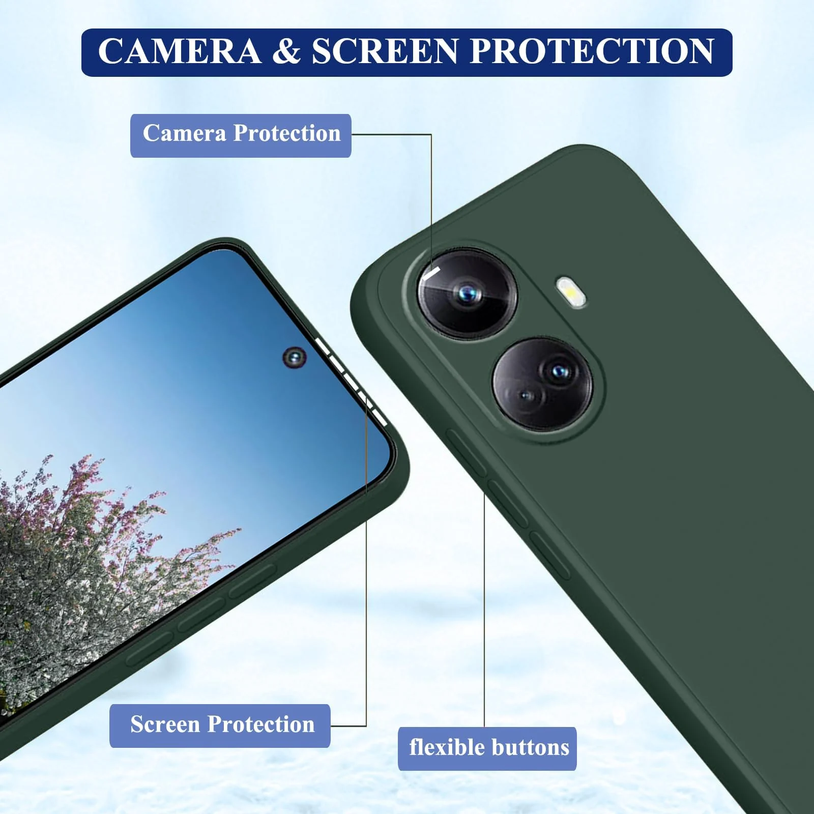 DL3 Mobilak Soft Silicone Gel Bumper Case for realme 10 pro plus - Green