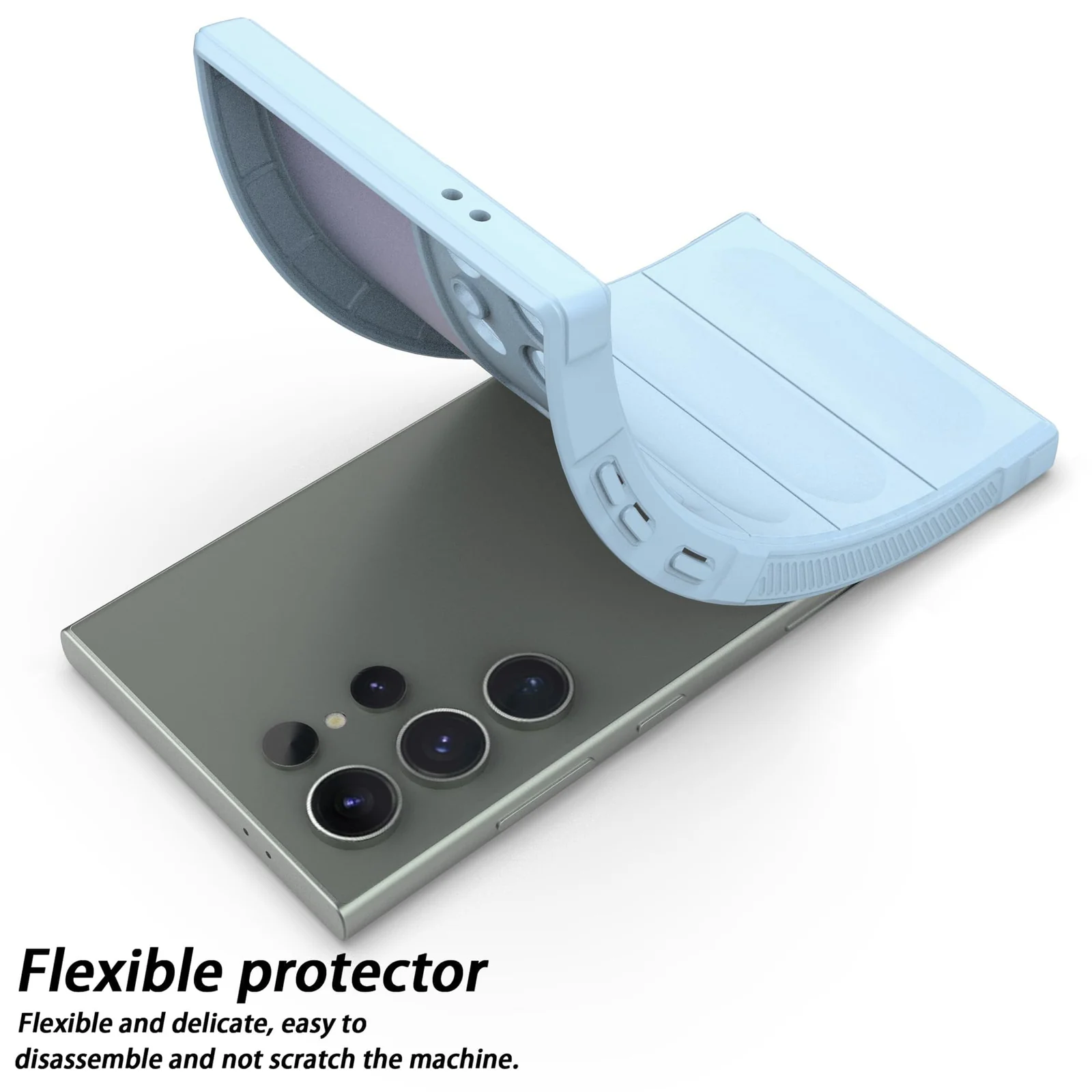 DL3 Mobilak Rugged Protective Case for Samsung Galaxy S23 Ultra, Camera protection, Shock-absorbing protection, Non-slip grip - Baby Blue
