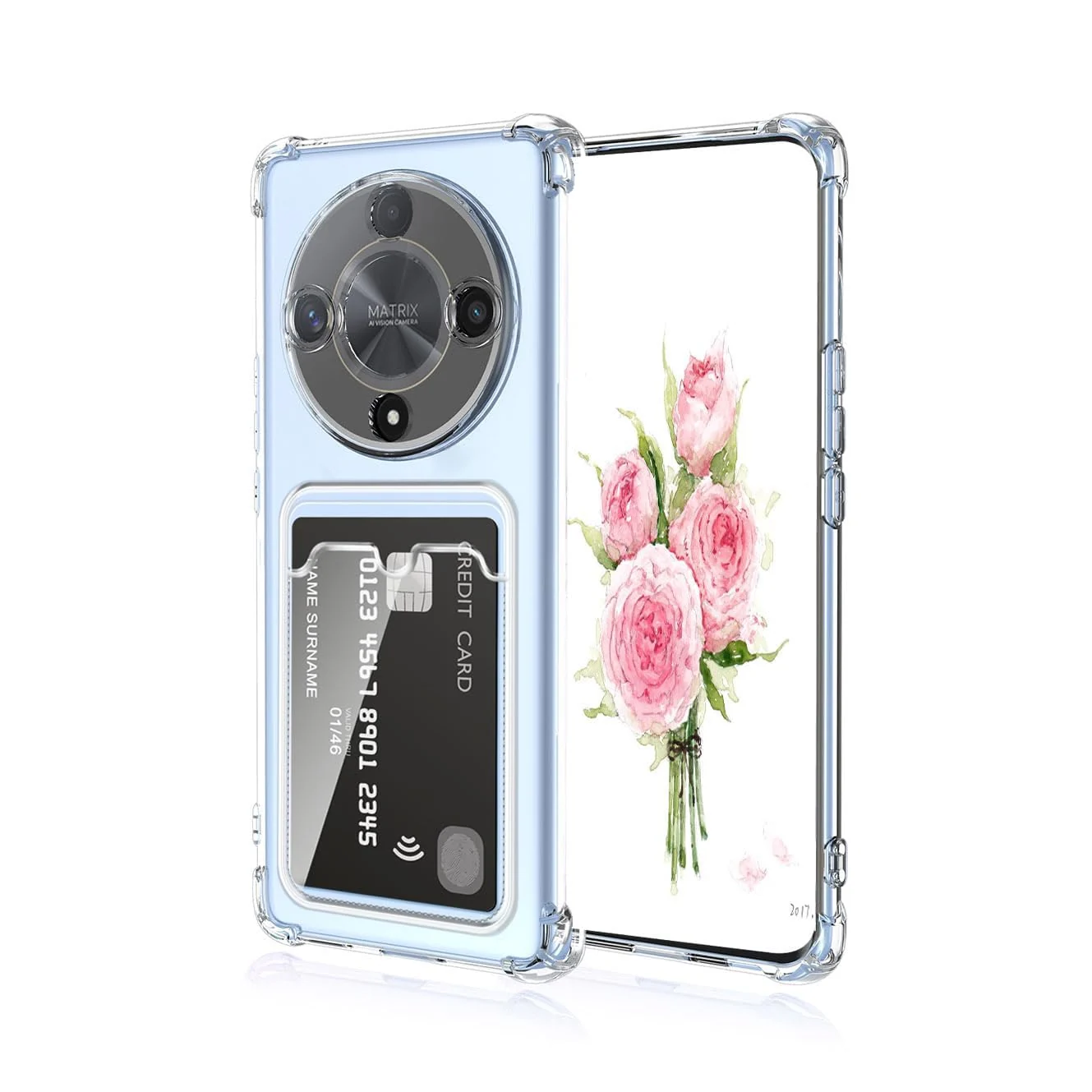 DL3 Mobilak Clear TPU Wallet Case with Card Slot and Camera Protection for Honor X9b / Honor Magic 6 Lite / X50 - Clear