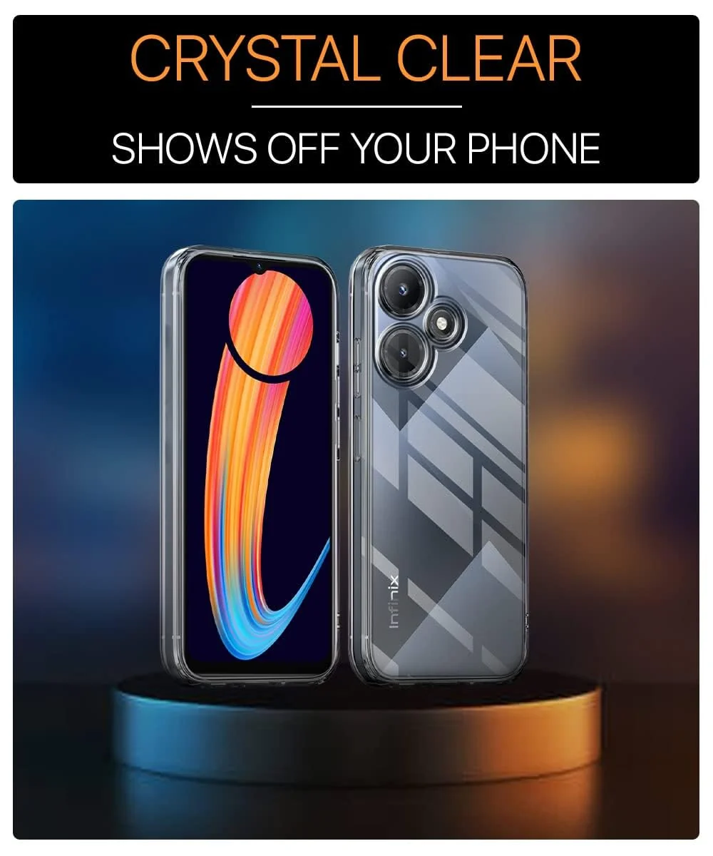 "DL3 Mobilak Case Compatible with Infinix Hot 30 Play X6835 NFC (6.82"") Case Crystal Soft TPU Gel Case Flexible Silicone Anti-Scratch Camera Protection TPU Cover - Clear"