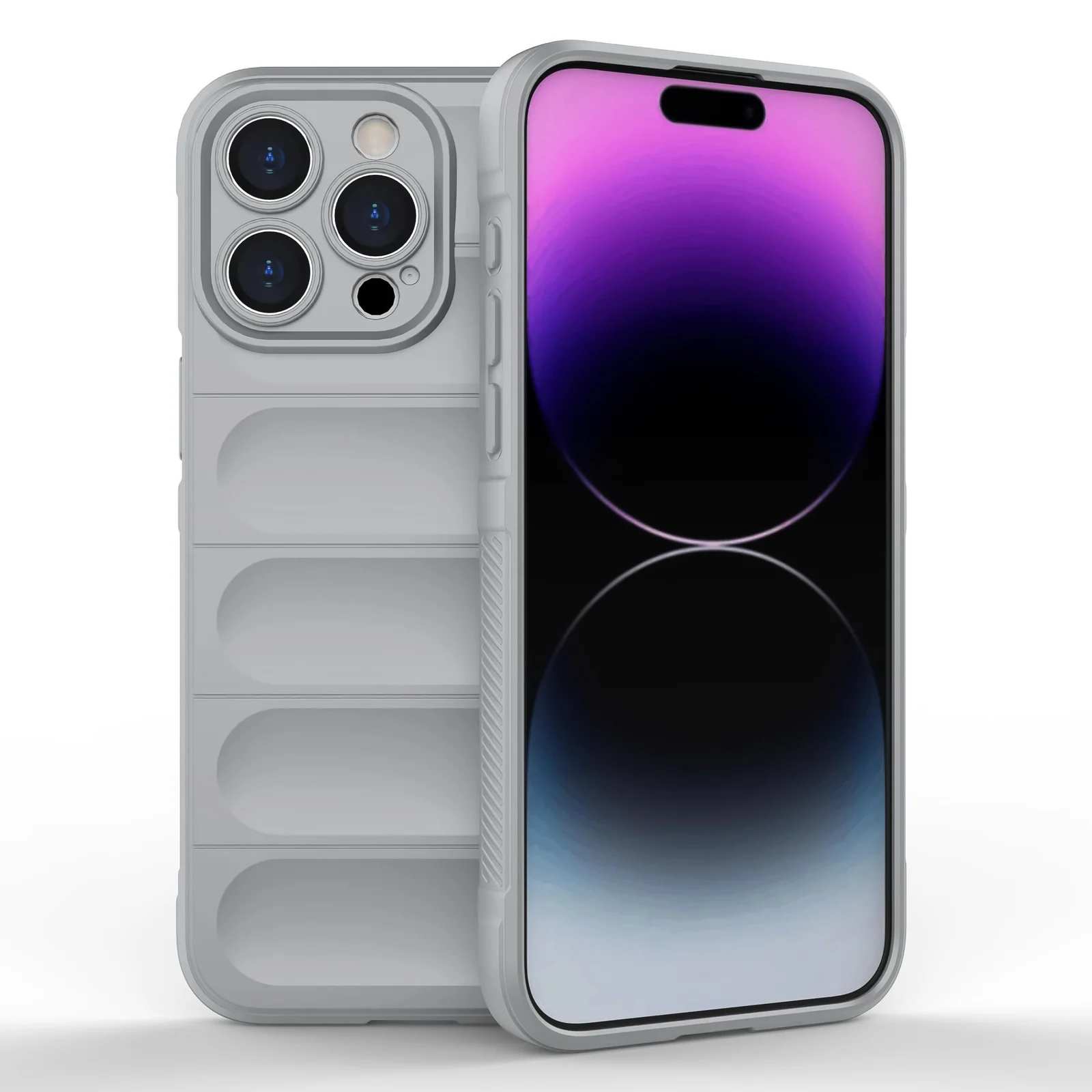 DL3 Mobilak Silicone Case for iPhone 11 Pro Max 6.5-Inch Heavy Duty Protective [Slim Fit] Shockproof Soft Flexible Protective Design Shock-Absorption TPU Cover With Camera Protection - Gray