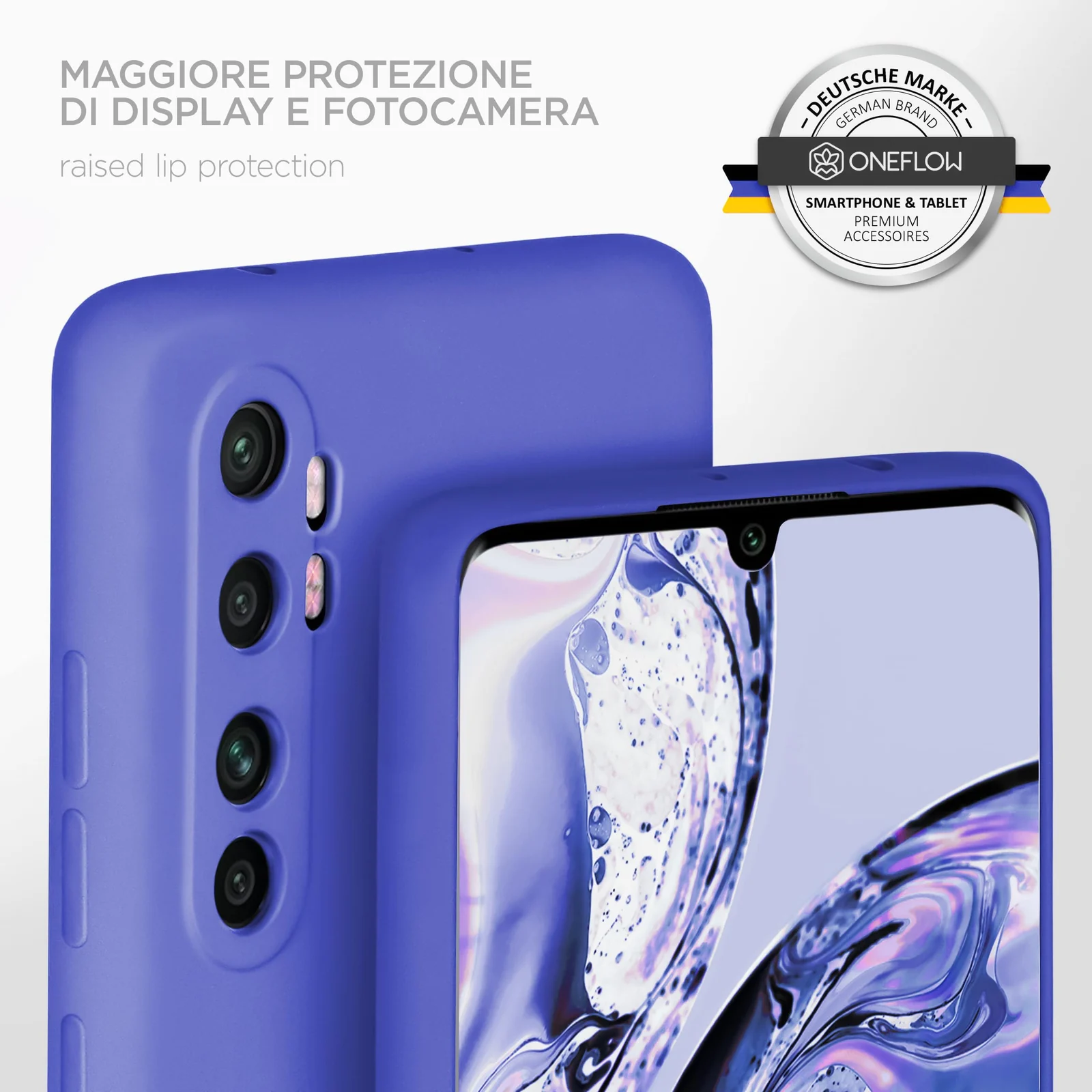 DL3 Mobilak Soft Silicone Protective Case for Xiaomi Mi Note 10 Lite with Microfiber Lining and Shockproof Design - Light Blue