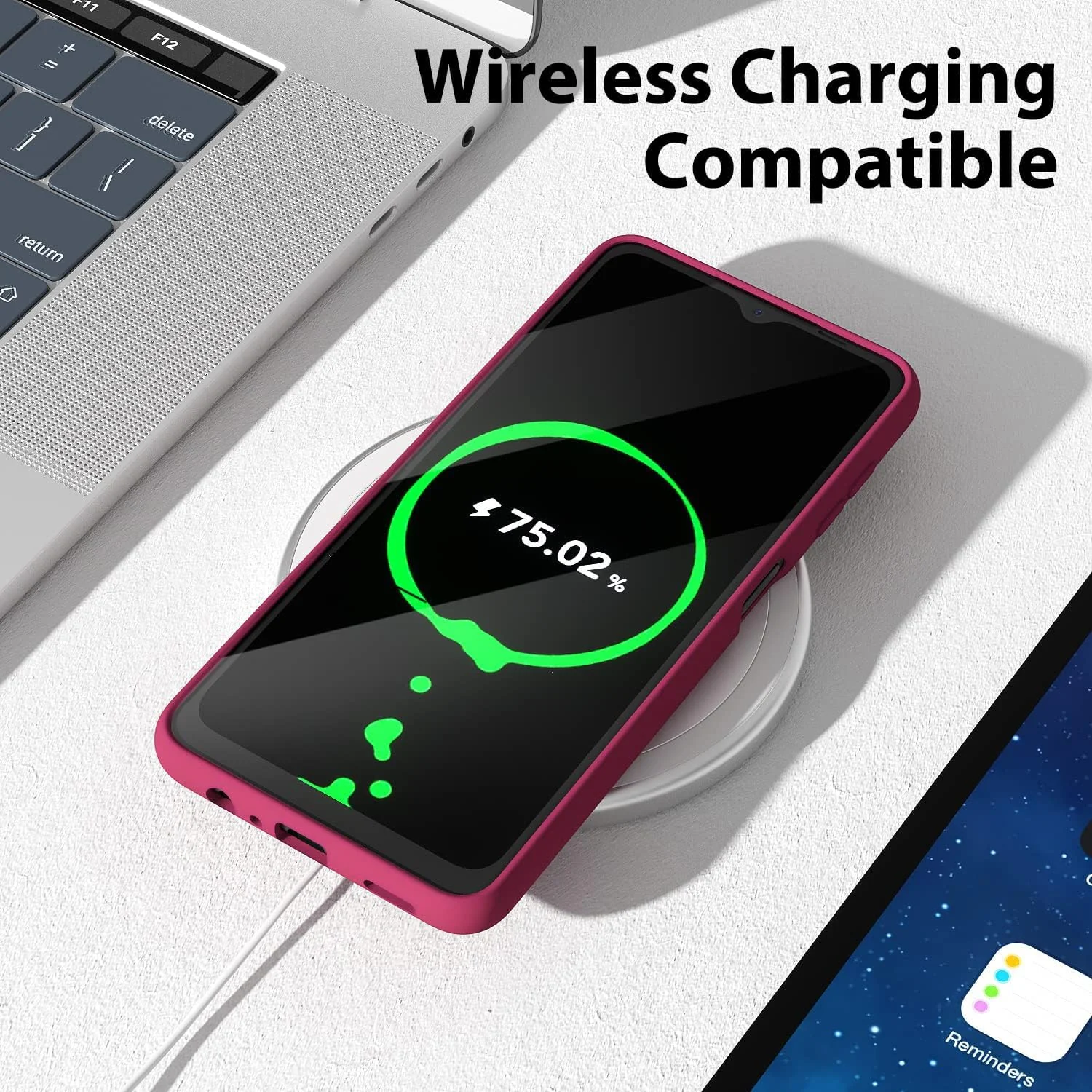 DL3 Mobilak Soft Silicone Protective Case for Samsung Galaxy A15 with Microfiber Lining and Shockproof Design - Hot Pink