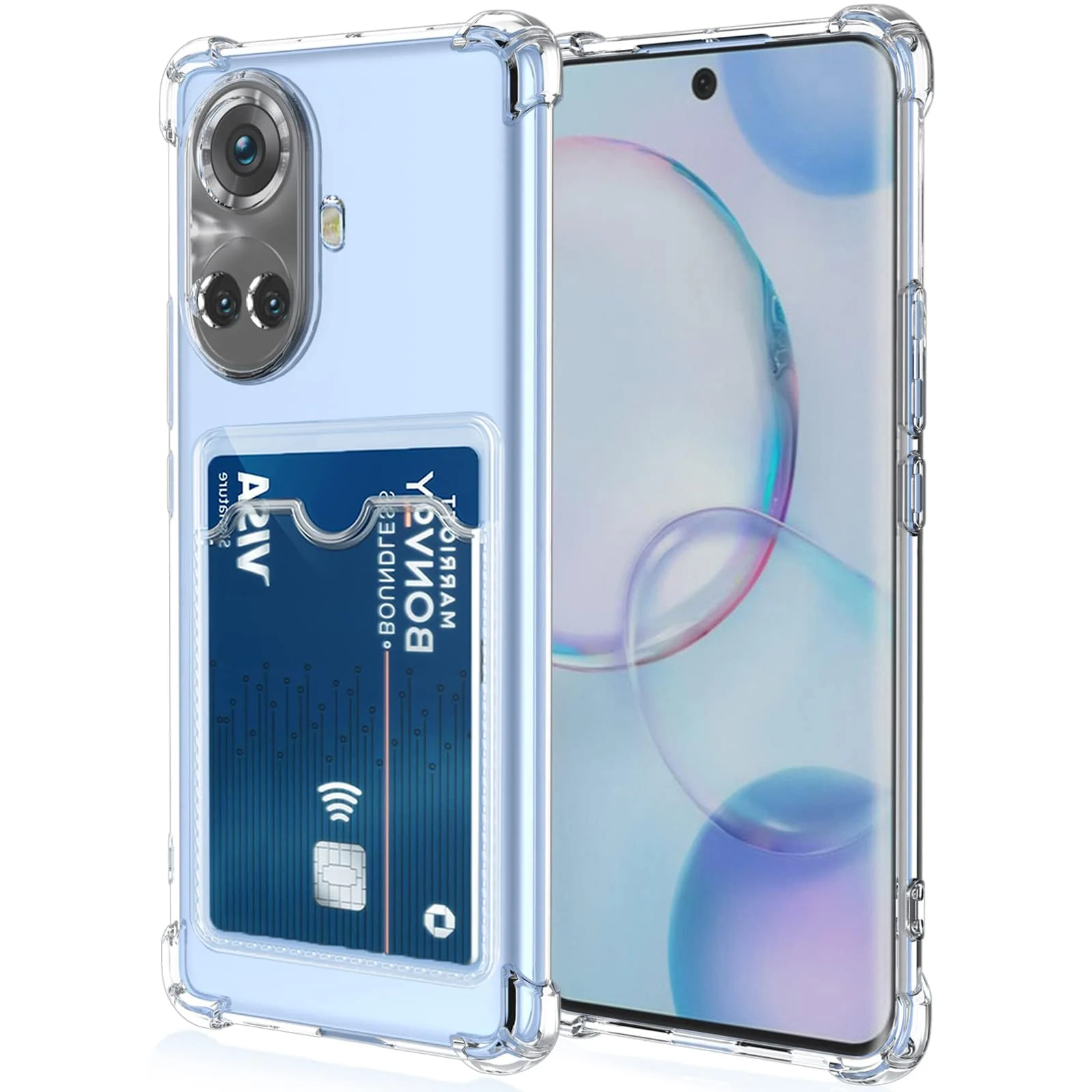DL3 Mobilak Clear TPU Wallet Case with Card Slot and Camera Protection for realme 10 Pro+ / realme 10 Pro Plus - Transparent