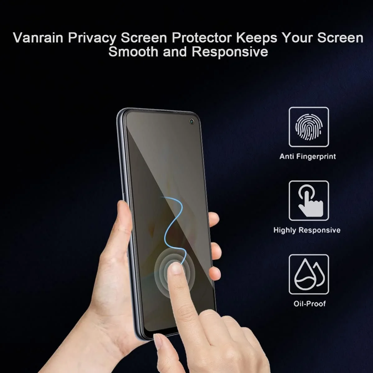 DL3 Mobilak OPPO reno 8t 4G Privacy Screen Protector, Anti-Spy 9H Hardness Tempered Glass Film [Case Friendly] [Bubble Free] - Black