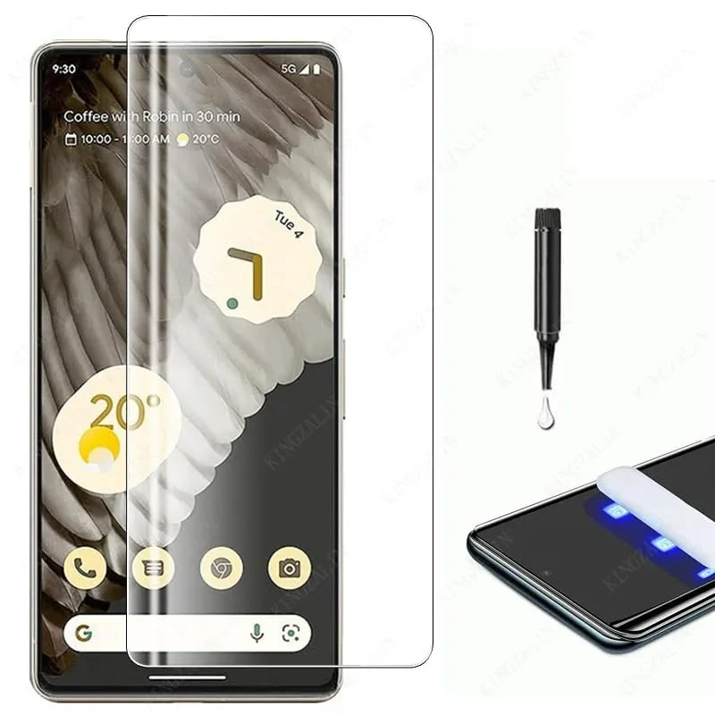 DL3 Mobilak Full Glass Screen Protector For Google Pixel 6 Pro/Pixel 7 Pro UV Tempered Glass Full Glue Cover Screen Protector For Google Pixel 6 Pro/Pixel 7 Pro Fingerprint Unlock Screen Glass Film - Clear