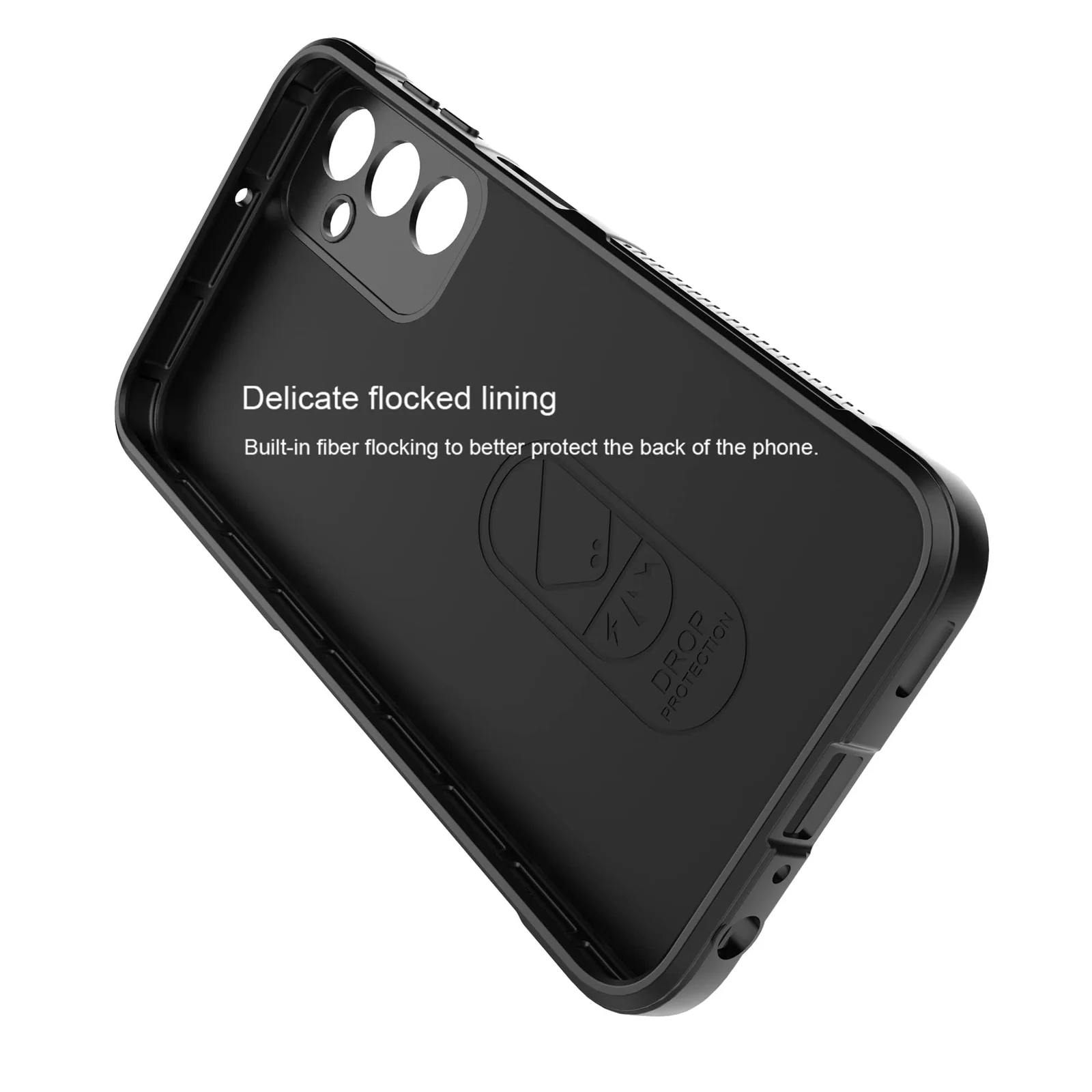 DL3 Mobilak Soft Silicone Protective Case for Samsung Galaxy A24 4G with Camera Protection and Shockproof Design - Black