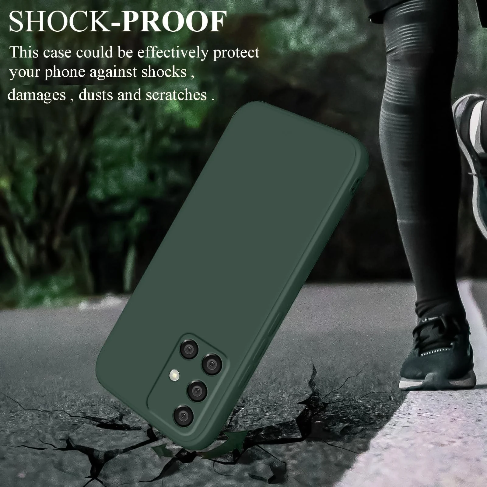DL3 Mobilak Soft Silicone Protective Case for Samsung Galaxy A51 with Microfiber Lining and Shockproof Design - Green