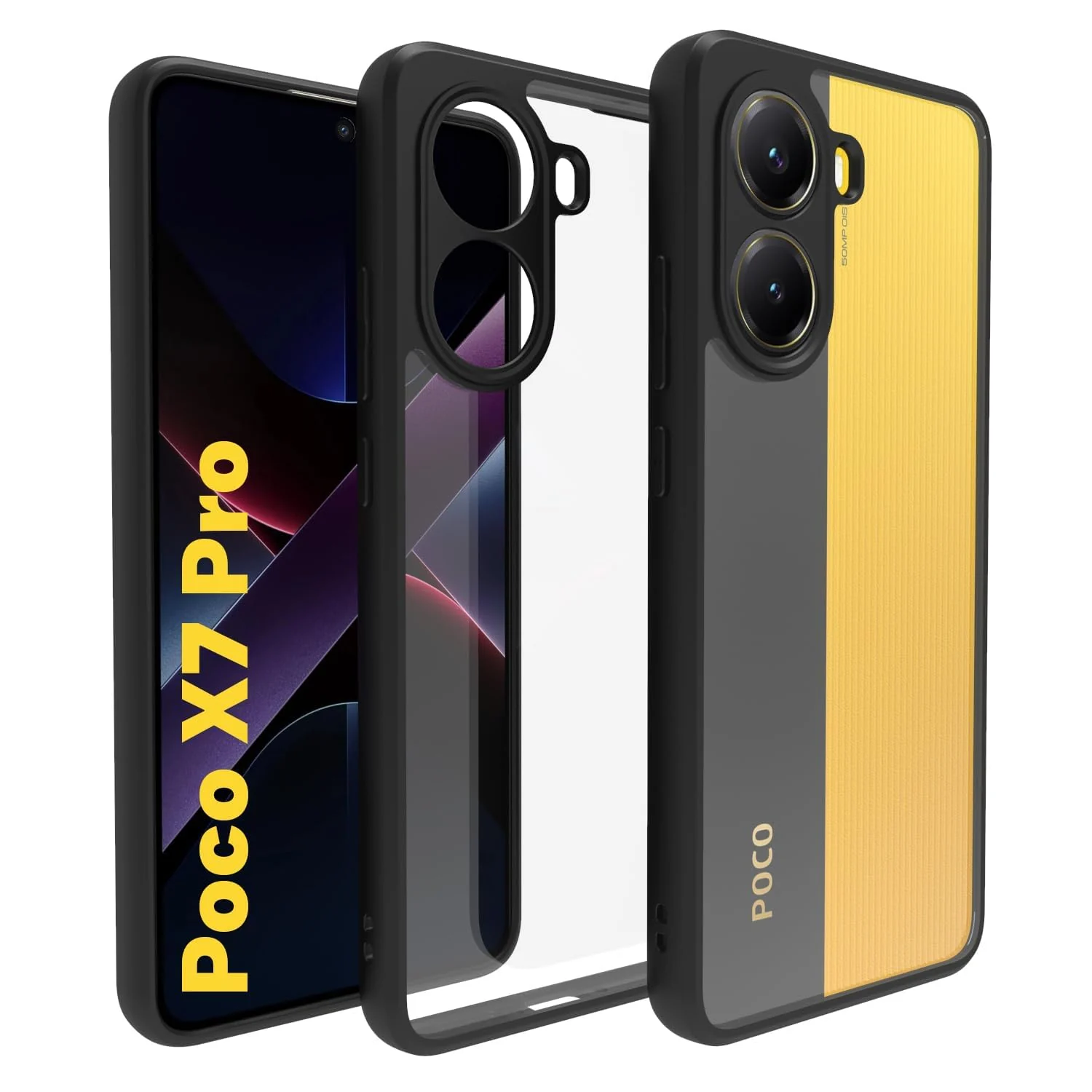 DL3 Mobilak Rugged Protective Case for Xiaomi Poco X7 Pro 5G / Redmi Turbo 4 5G, Camera protection, Shock-absorbing protection, Scratch-resistant surface - Black