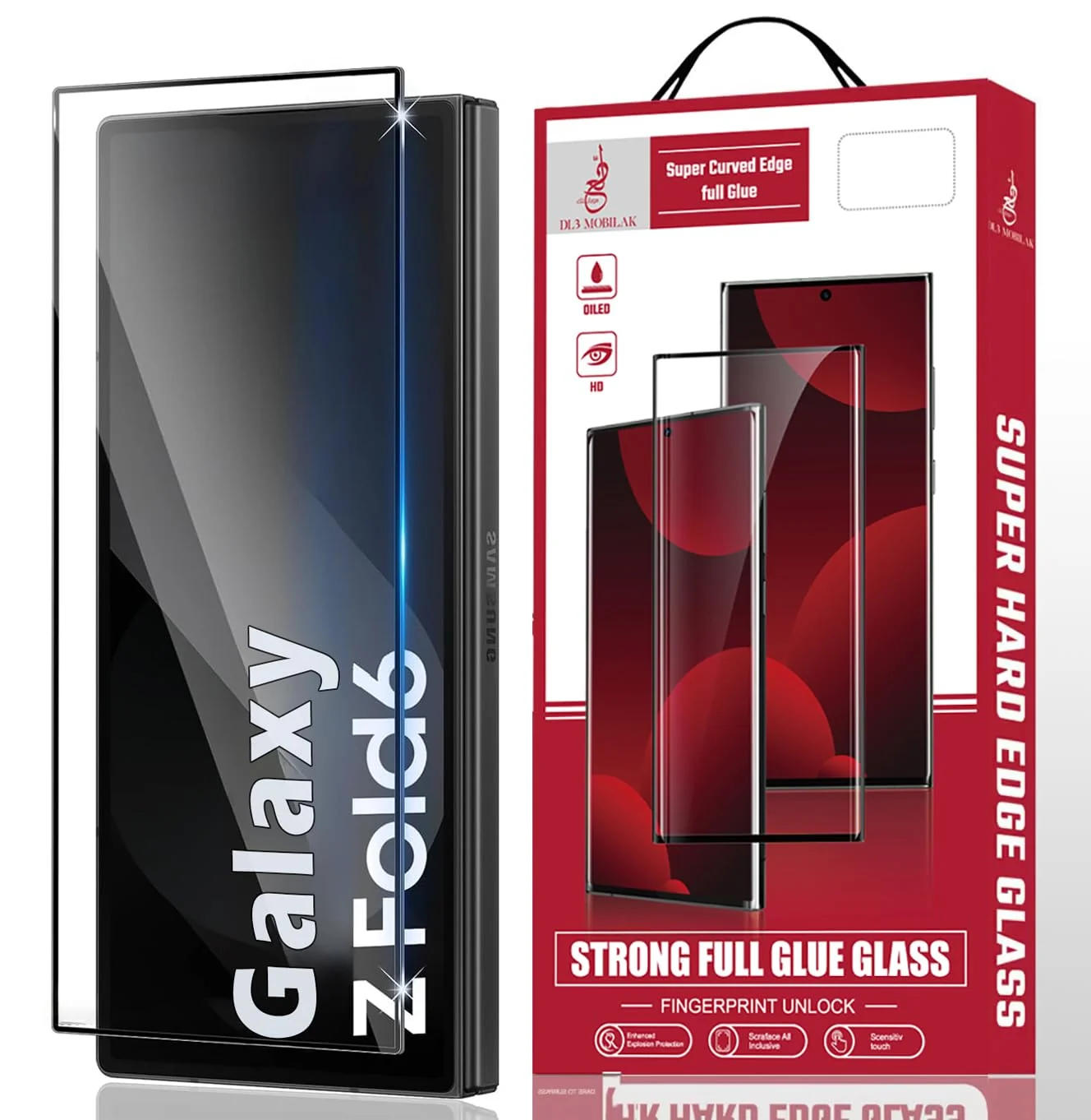 DL3 Mobilak Screen Protector for Samsung Galaxy Z fold 6, Tempered Glass Screen Saver Premium HD Protective, Scratch Resistant, NO-Bubble, 9H Hardness, Full Coverage Film - Clear