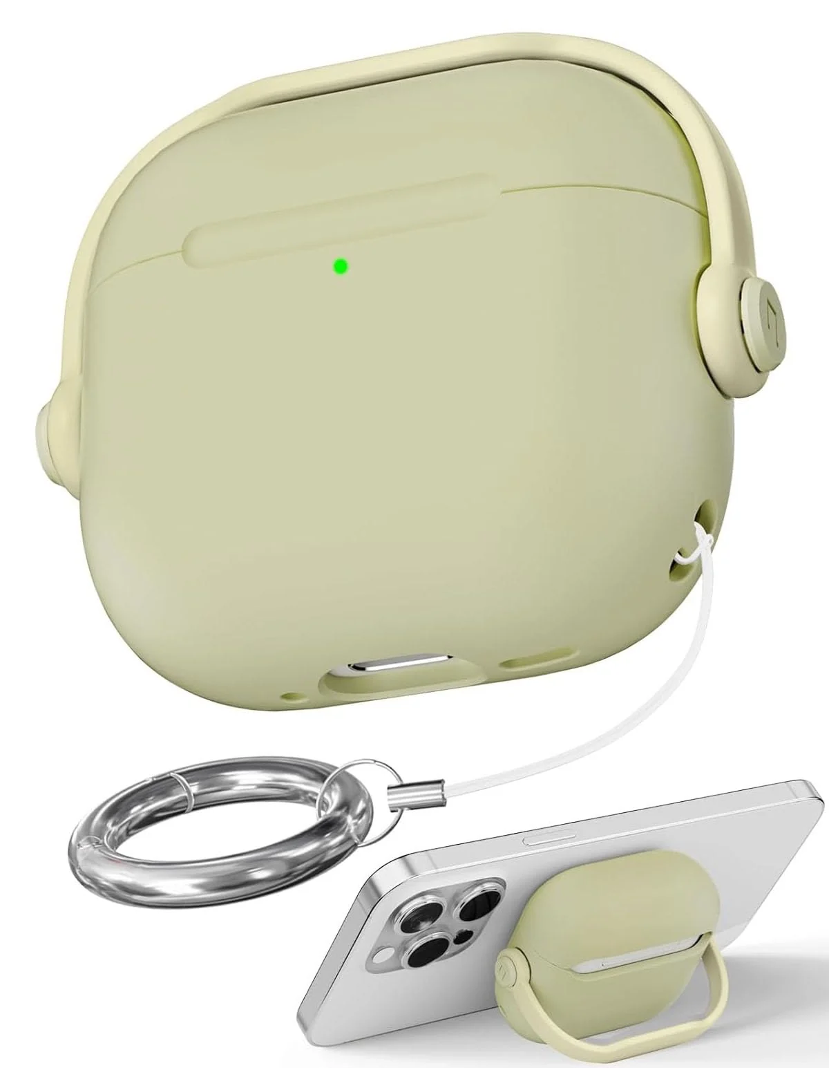 DL3 Mobilak Protective Case for AirPods Pro 2 [With Closure Lid] [Front LED Visible] [With Wrist Strap] Skin Case Compatible with 2022 AirPods Pro 2nd Generation - Straw Yellow