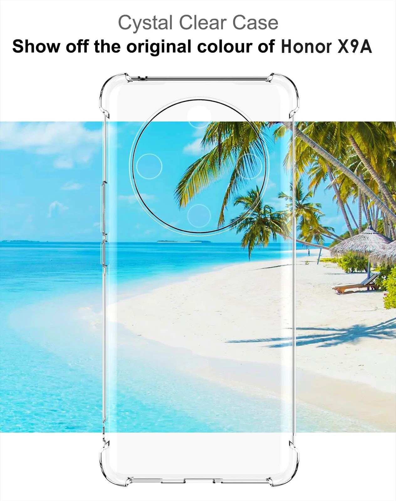 DL3 Mobilak Case For Honor X9a 5G / Honor Magic 5 Lite, Cover Silicone Transparent TPU Gorilla Anti-shock Protector Camera Shockproof Corners - Clear