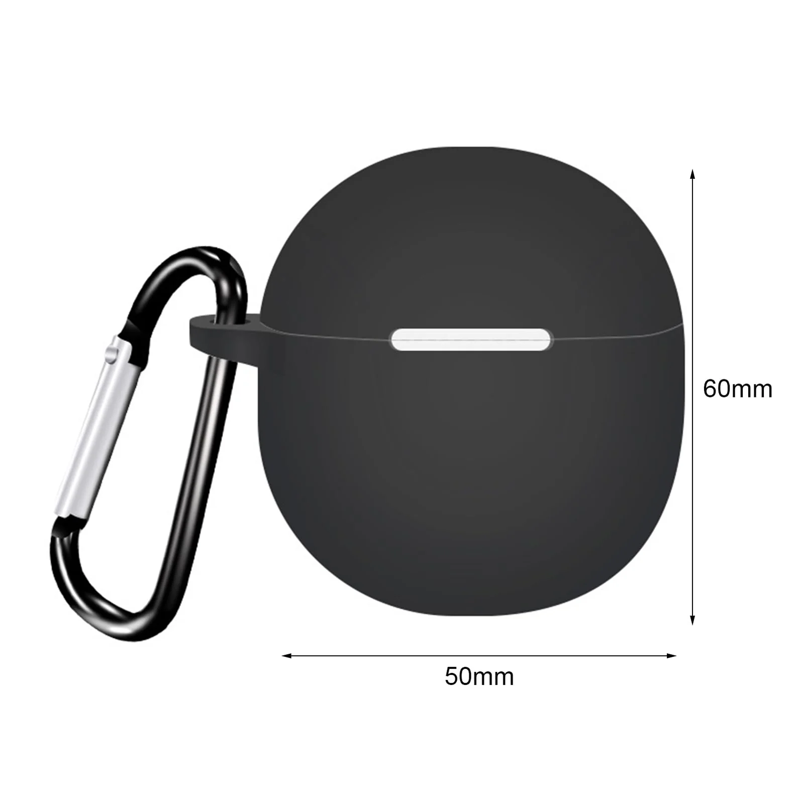 DL3 Mobilak Silicone Case Compatible with QCY T18 Melobuds Earbuds, Soft Silicone Protective Case Cover, Shockproof Sleeve with Carabiner - Black