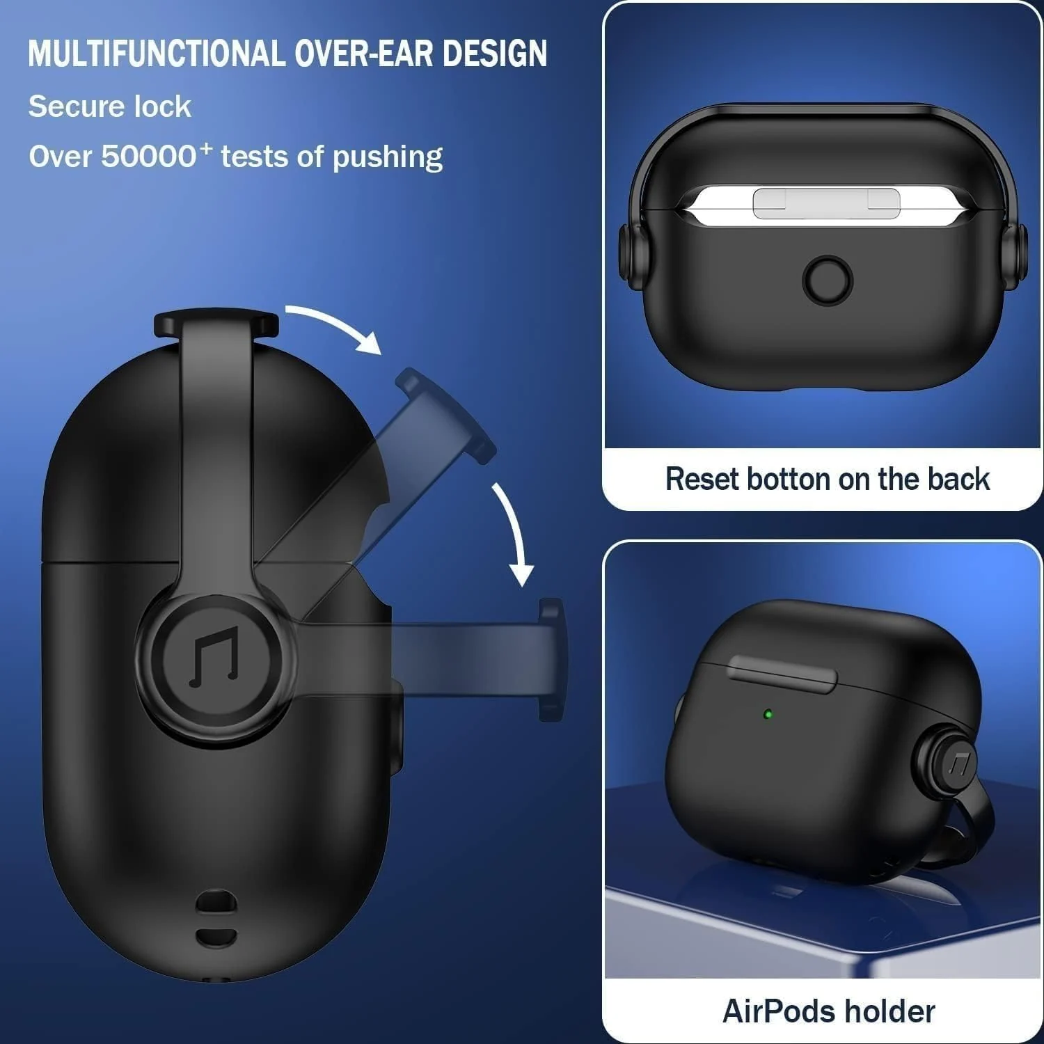 DL3 Mobilak Protective Case for AirPods 3 [With Closure Lid] [Front LED Visible] [With Wrist Strap] Skin Case Compatible with Airpod 3rd Generation 2021 - Black White