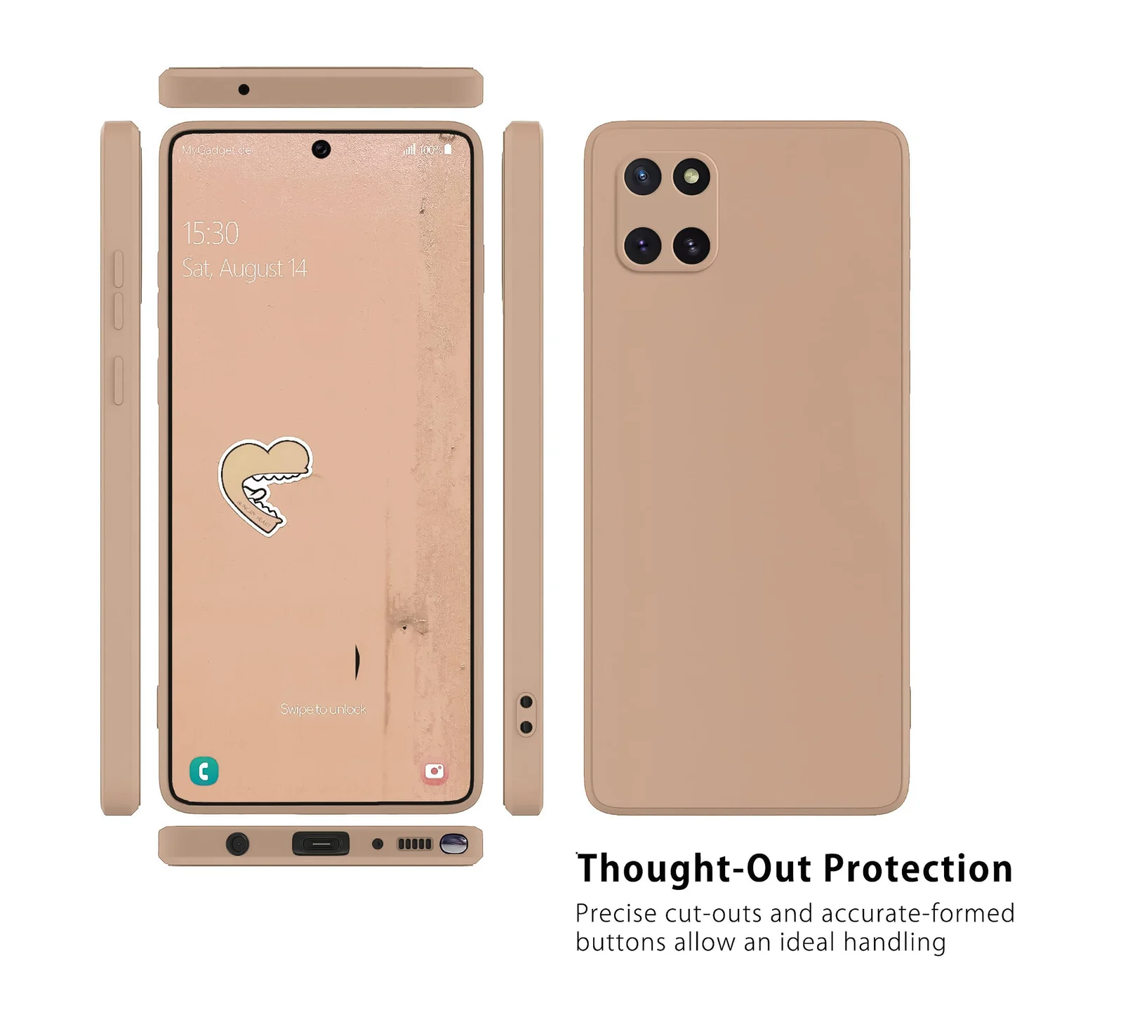 DL3 Mobilak Case Compatible with Samsung Galaxy Note 10 Lite, Soft Flexible Liquid Silicone Gel Rubber Bumper Cover, Shockproof Protective Case - Light Orange