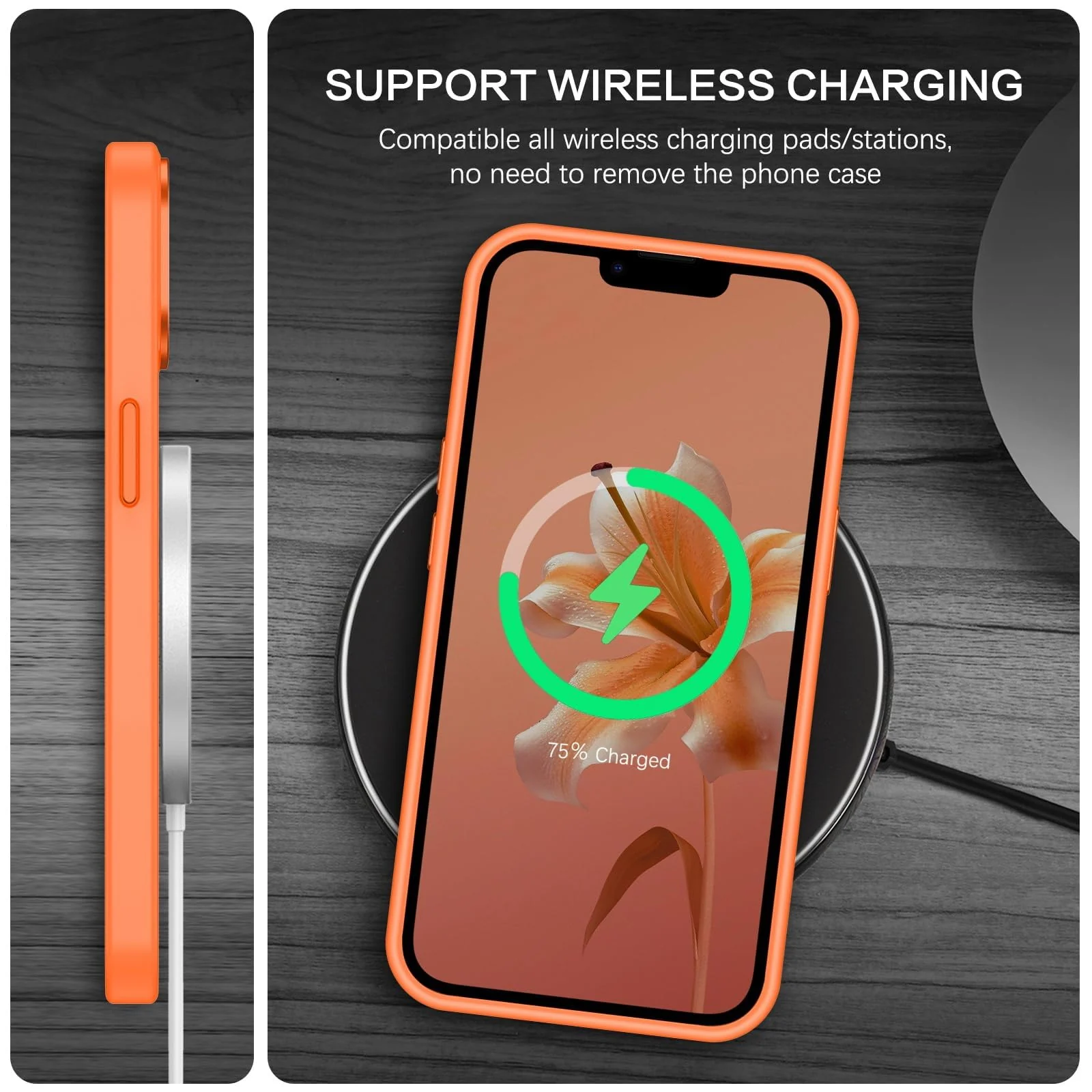 DL3 MOBILAK Protective Phone Case for Apple iPhone 14 Plus and 15 Plus - Orange