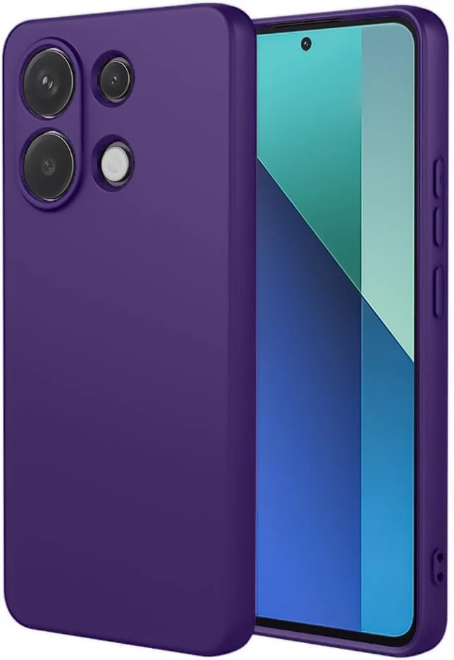 DL3 Mobilak Liquid Silicone Case for Xiaomi Redmi Note 13 4G, Shock-absorbing protection, Scratch-resistant surface, Soft microfiber lining - Purple