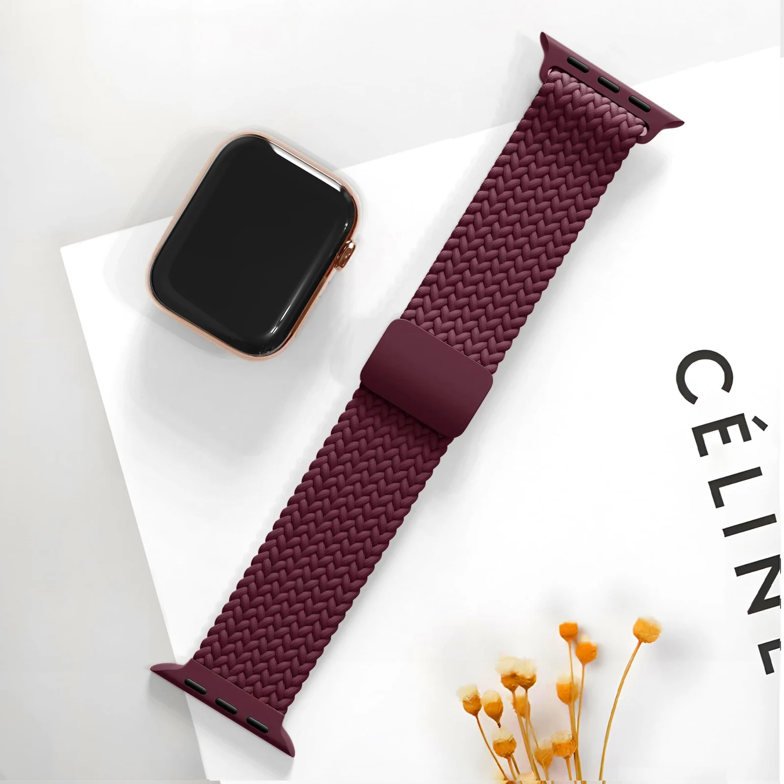 DL3 Mobilak Sport Solo Loop Compatible with Apple Watch Band 42mm 44mm 45mm 46mm 49mm for Women Men, Magnetic Strap Stretchy Braided Wristband for iWatch Series 11 10 9 8 7 6 5 4 3 Ultra 3 2 1 SE SE2 - Black