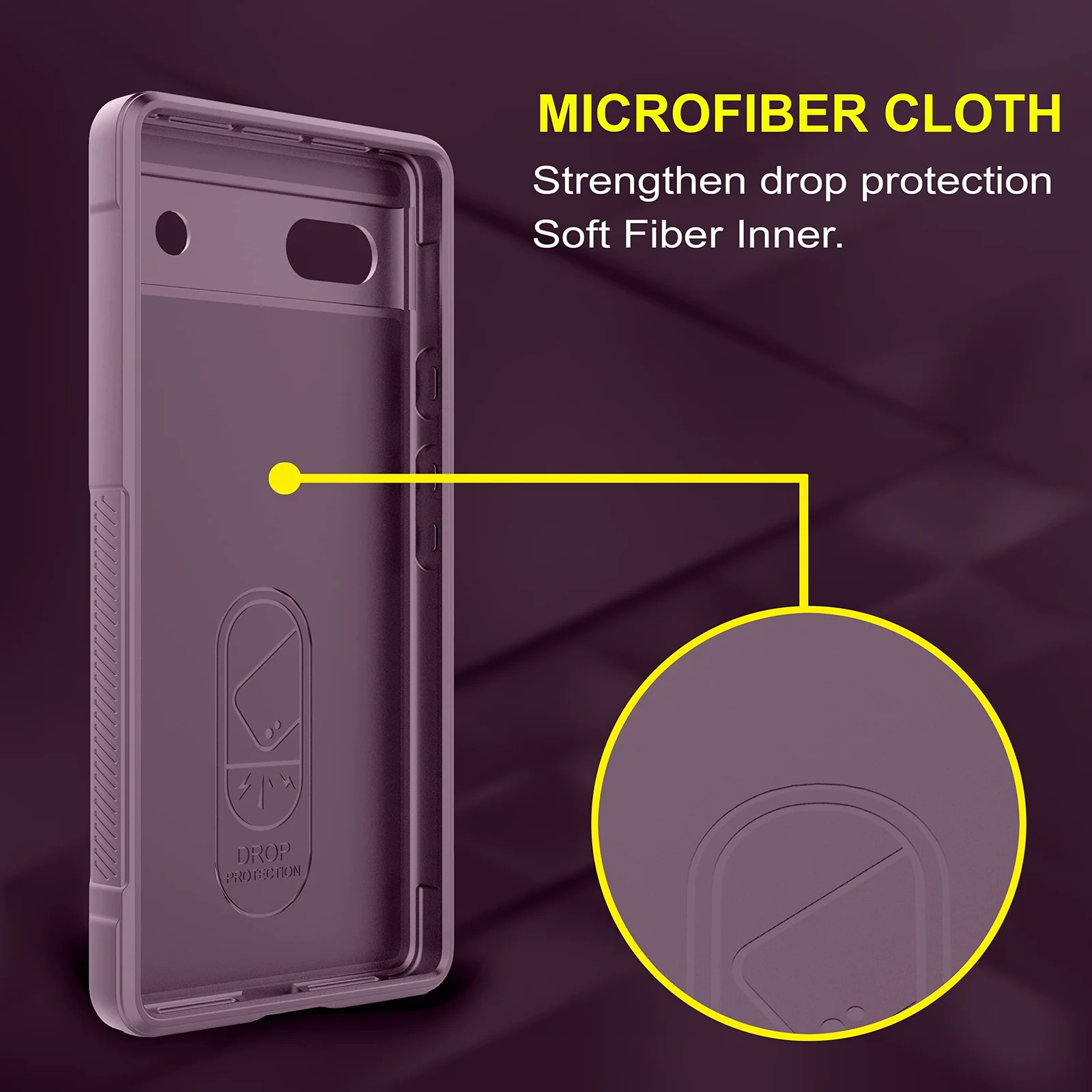 DL3 Mobilak Soft Silicone Protective Case for Google Pixel 6A with Camera Protection and Shockproof Design - Purple