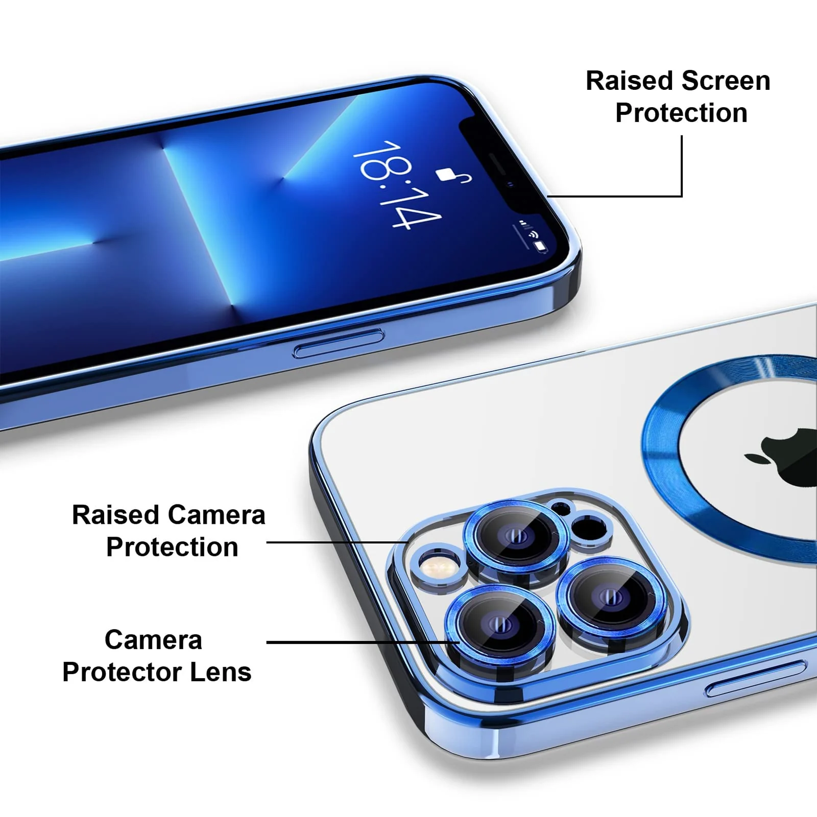 DL3 Mobilak Clear MagSafe-Compatible Magnetic Case for iPhone 11 Pro Max (6.5 Inch) with Camera Protection - Blue