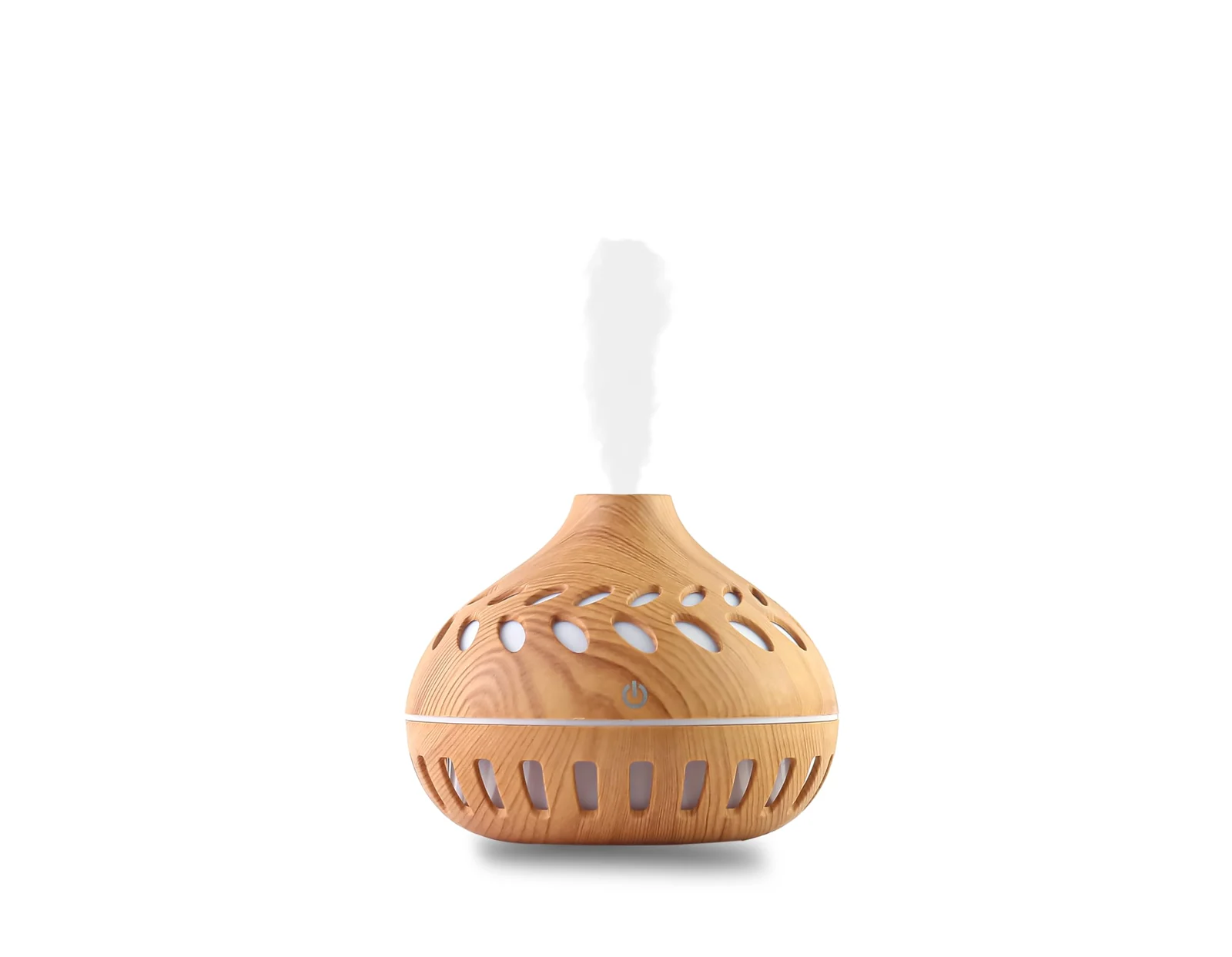 mobigon Wood Cool Mist Ultrasonic Humidifier for Room Moisture, Aroma Diffuser for Home, 200ml Essential Oil Diffuser with 7 Colorful Night Light, Auto Shut-Off, Home, Office, car (A.White)