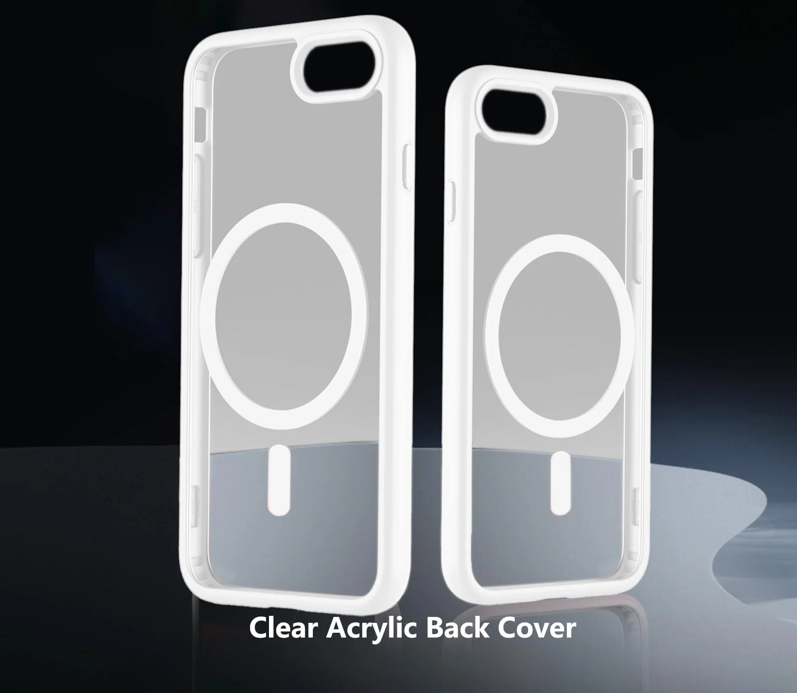 DL3 Mobilak Clear TPU Case for iPhone 7 Plus / iPhone 8 Plus, Compatible with MagSafe accessories, Camera protection, Shock-absorbing protection - White