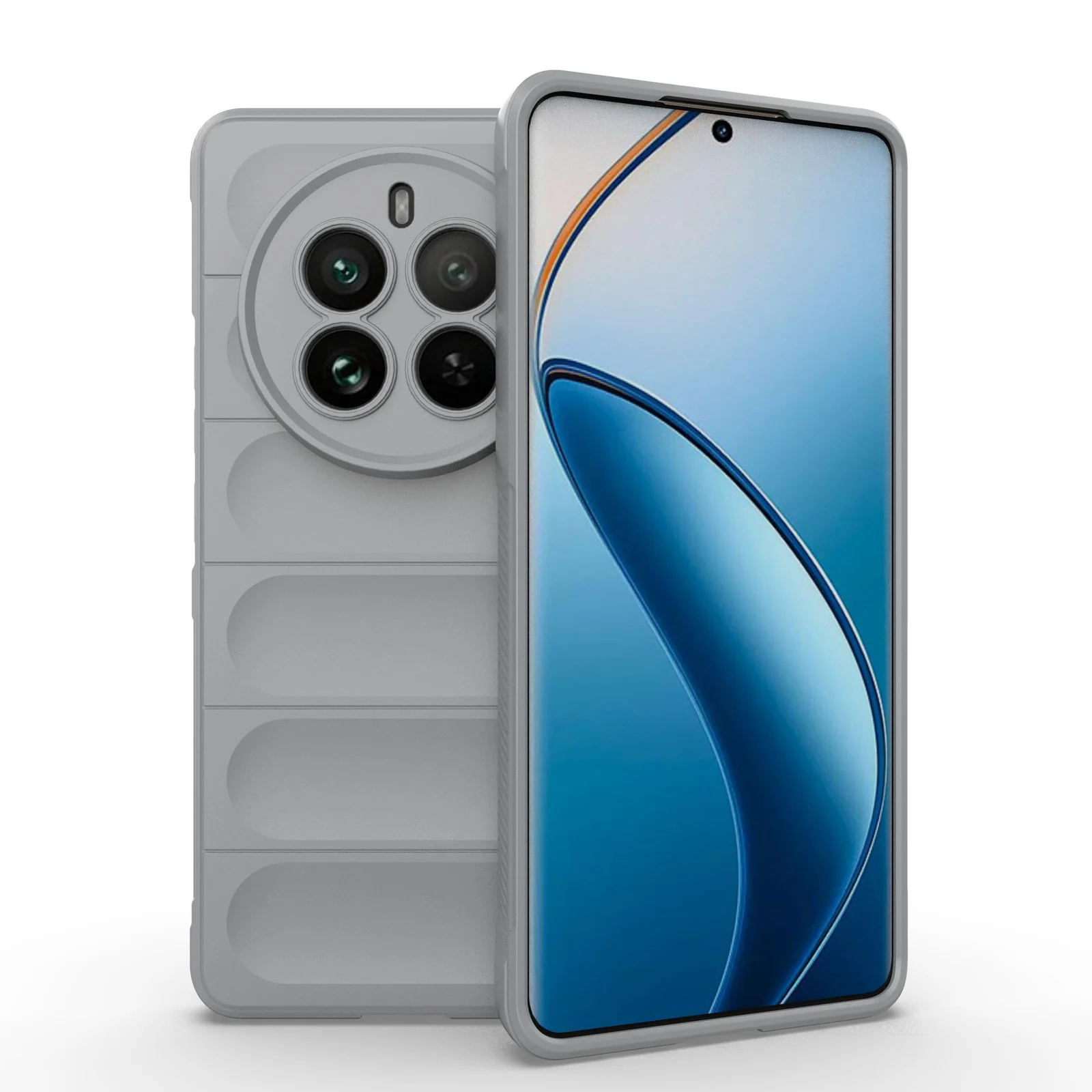 DL3 Mobilak Soft Silicone Protective Case for realme 12 Pro / realme 12 Pro Plus with Camera Protection and Shockproof Design - Gray