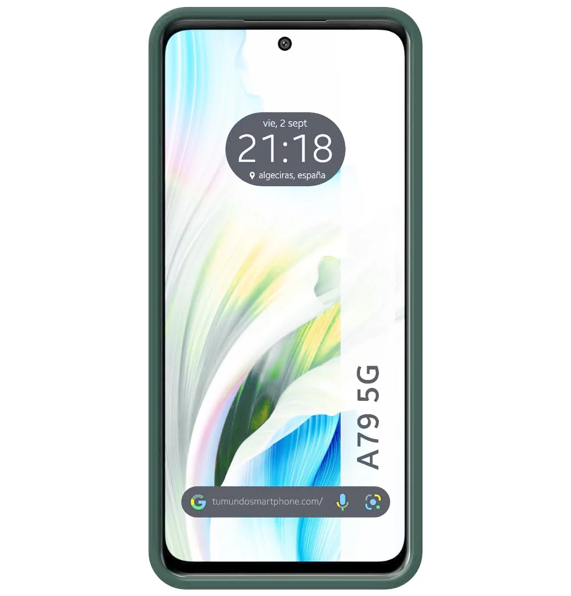 DL3 Mobilak Liquid Silicone Case for OPPO A79 5G, Shock-absorbing protection, Scratch-resistant surface, Soft microfiber lining - Green
