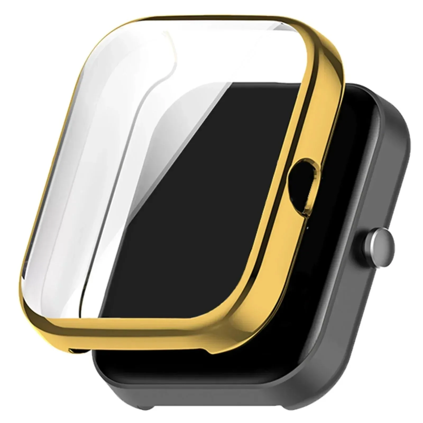 DL3 Mobilak Case Compatible with Amazfit Bip3 Pro/Amazfit Bip 3 Case All-Around Screen Protector Watch Soft TPU Shockproof Cover Slim Guard Thin Bumper Shell Protector - Gold