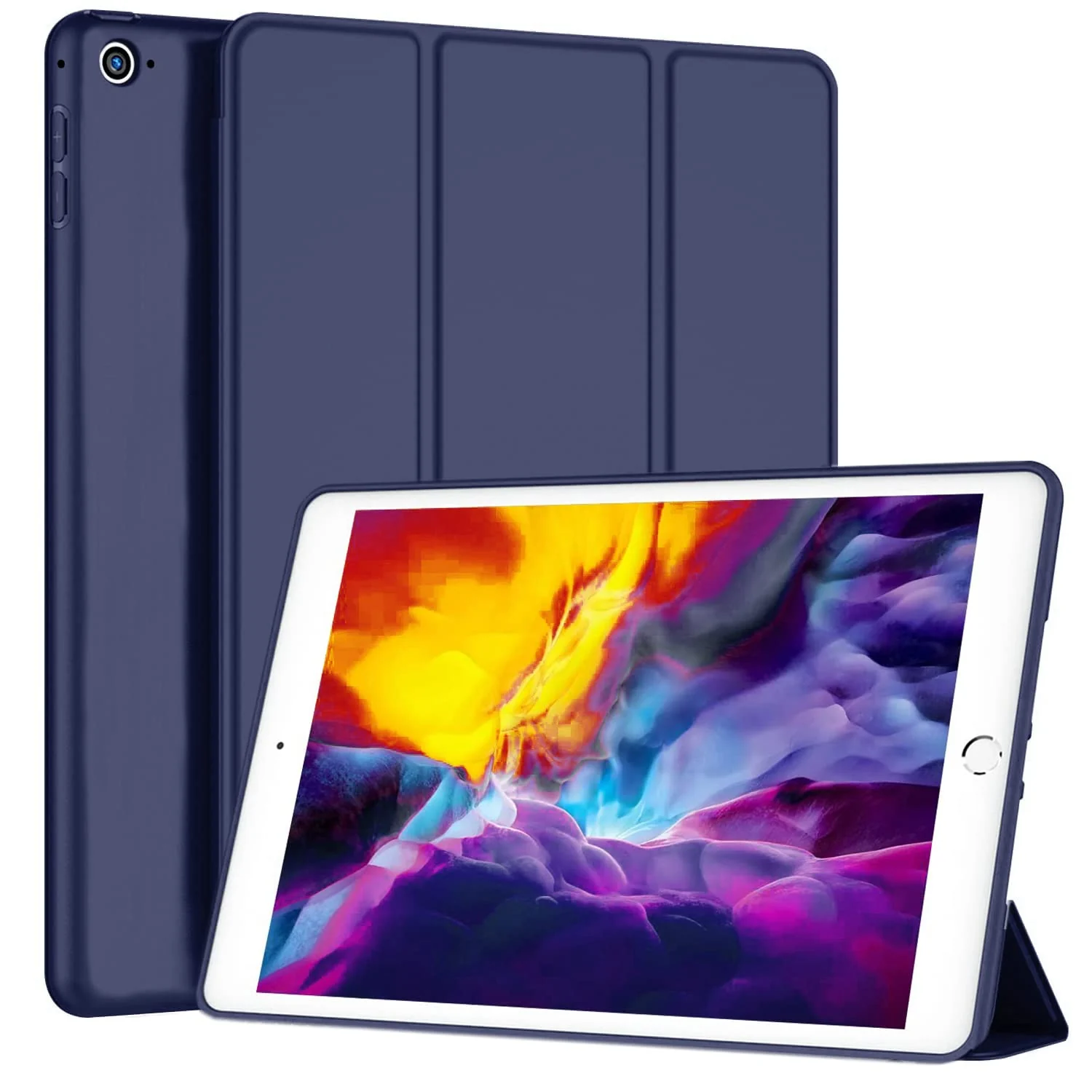 DL3 Mobilak Smart Case Compatible with iPad Air 2 (2nd Generation 2014, 9.7-Inch) Case Flip Cover Leather Case Soft TPU Back And Trifold Stand With Auto Wake/sleep - Blue