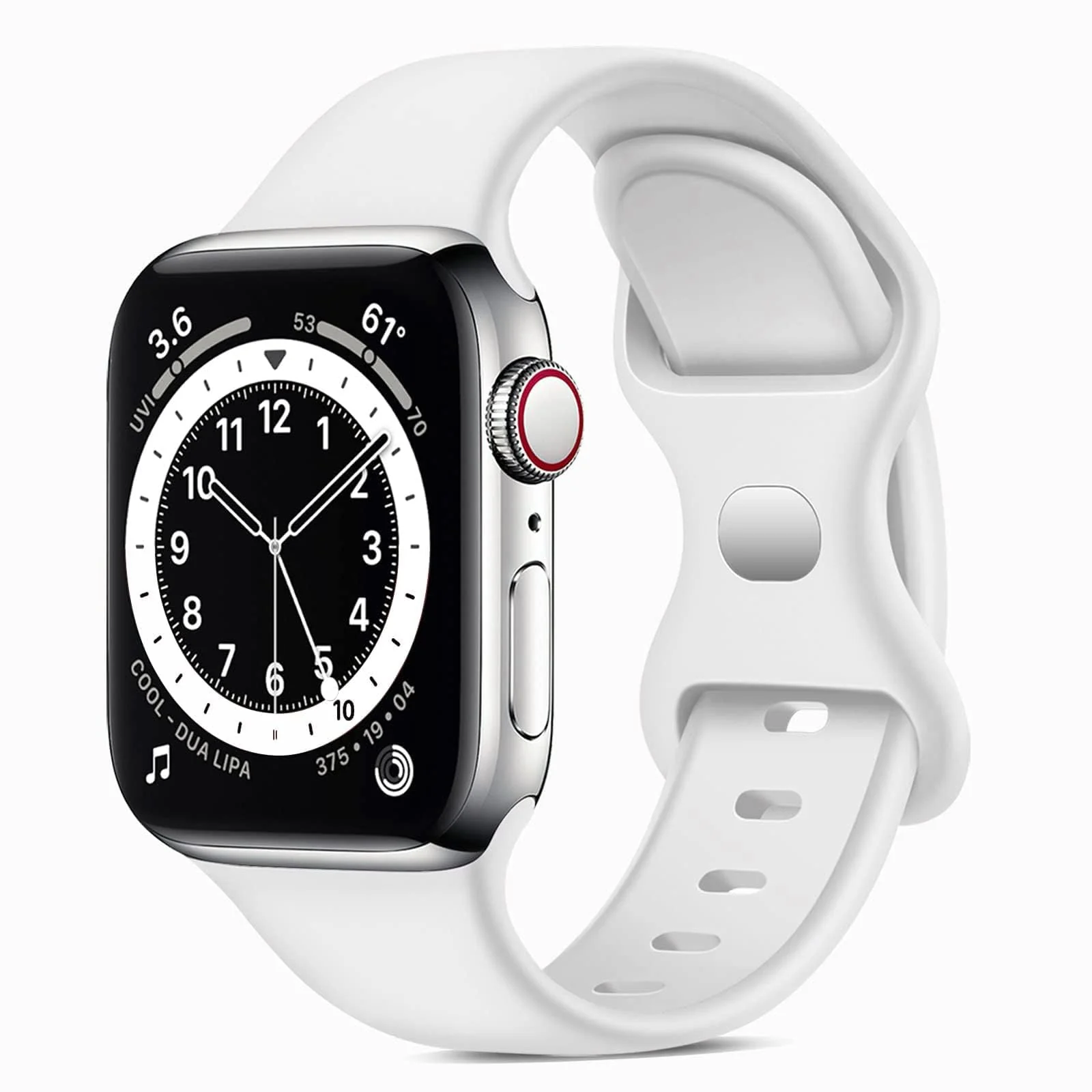 DL3 Mobilak Bands Compatible with Apple Watch Ultra 49mm 45mm 44mm 42mm 41mm 40mm 38mm, Replacement Soft Silicone Strap for iWatch Ultra/Ultra 2 Series 9/8/7/6/5/4/3/2/1 (42MM/44MM/45MM/49MM) - White