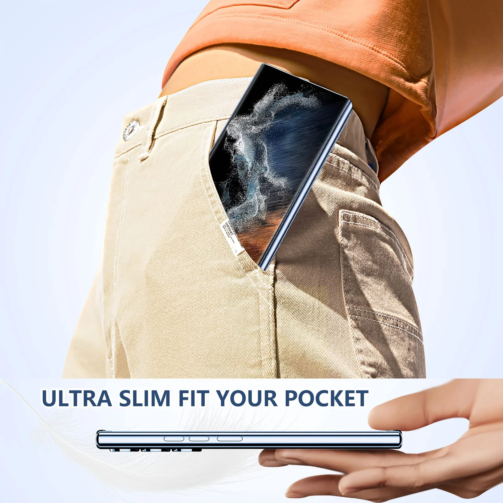 DL3 Mobilak Clear MagSafe-Compatible Magnetic Case for Samsung Galaxy S23 Ultra with Camera Protection - Sierra Blue