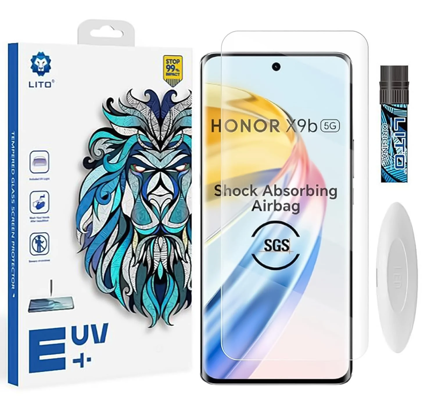 DL3 Mobilak Li-to Screen Protector Honor X9b / Honor Magic 6 Lite/Honor X50 [Liquid UV Tempered Glass] Full Screen adhesive [Sensitive Touch][Fingerprint Sensor Compatible] HD - Clear