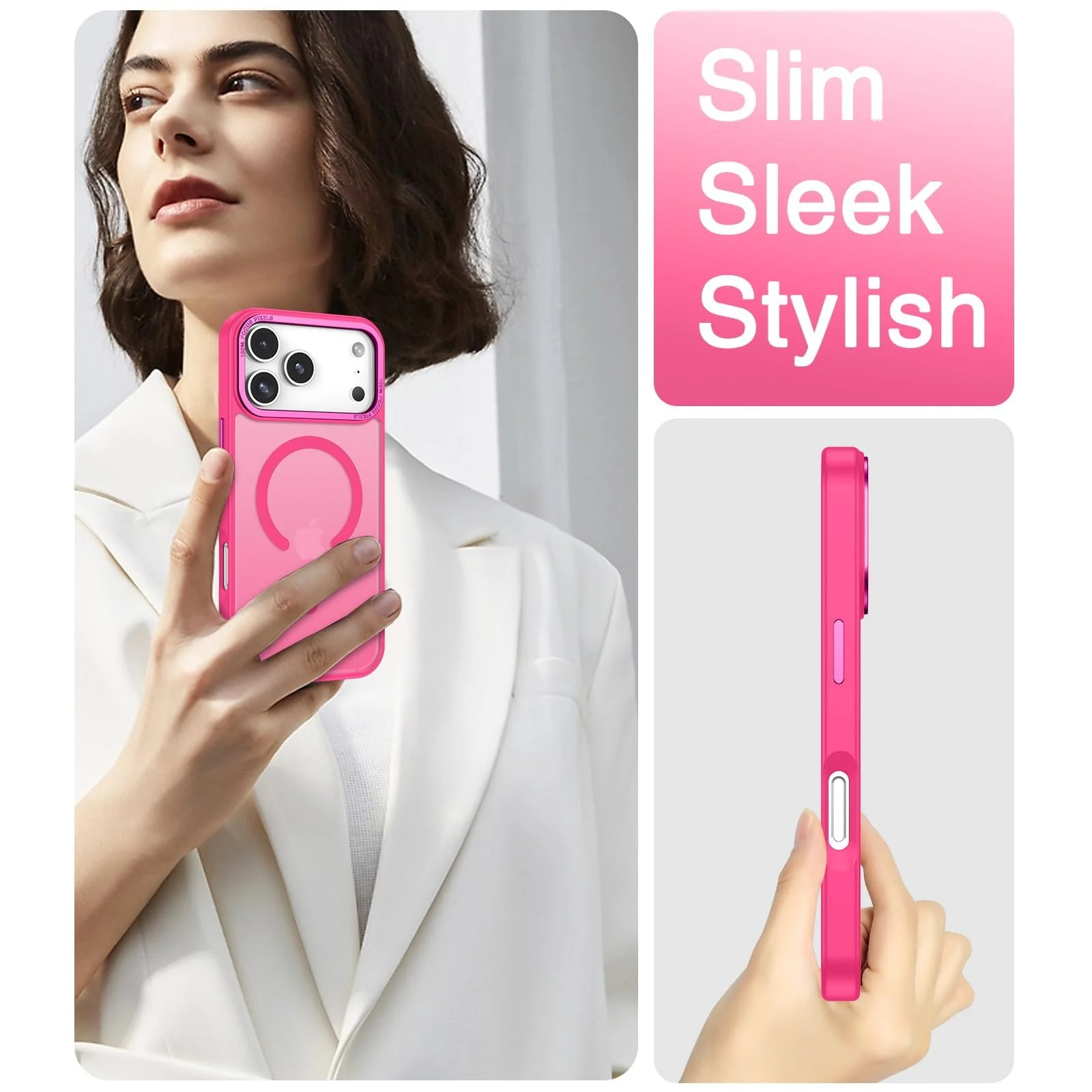 DL3 MOBILAK Protective Phone Case for Apple iPhone 18 Pro and 17 Pro - Hot Pink