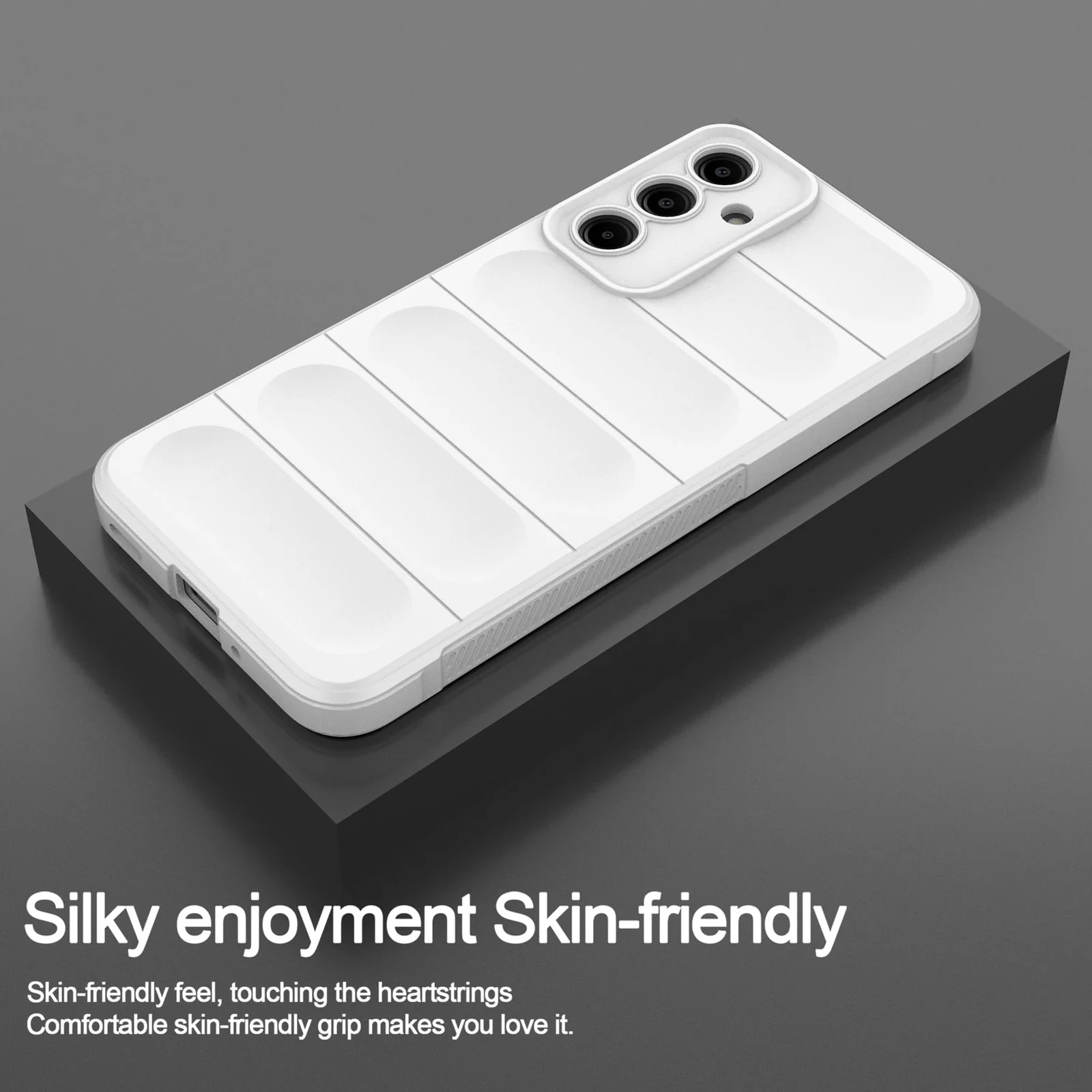 DL3 Mobilak Soft Silicone Protective Case for Samsung Galaxy S23 FE 5G with Camera Protection and Shockproof Design - White
