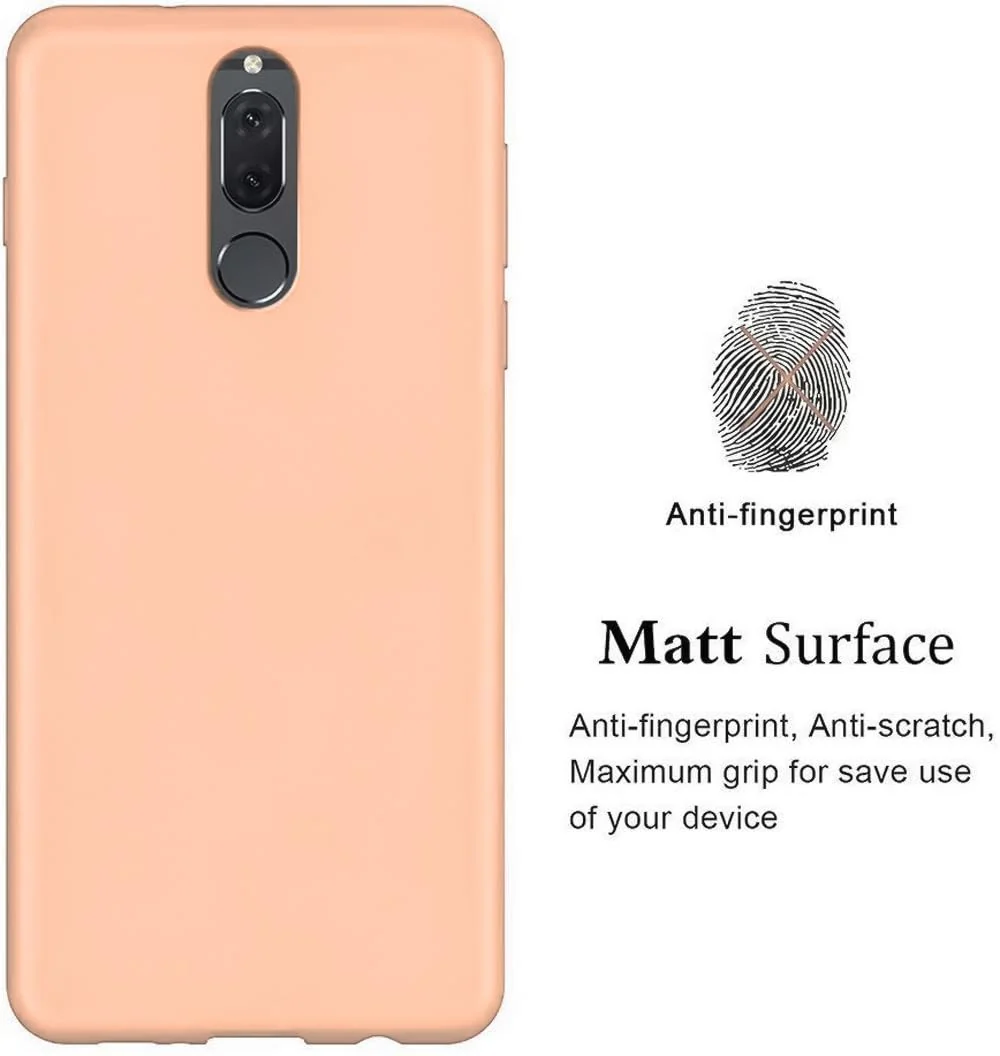 DL3 Mobilak Soft Silicone Protective Case for Huawei Mate 10 Lite with Microfiber Lining and Shockproof Design - Light Orange